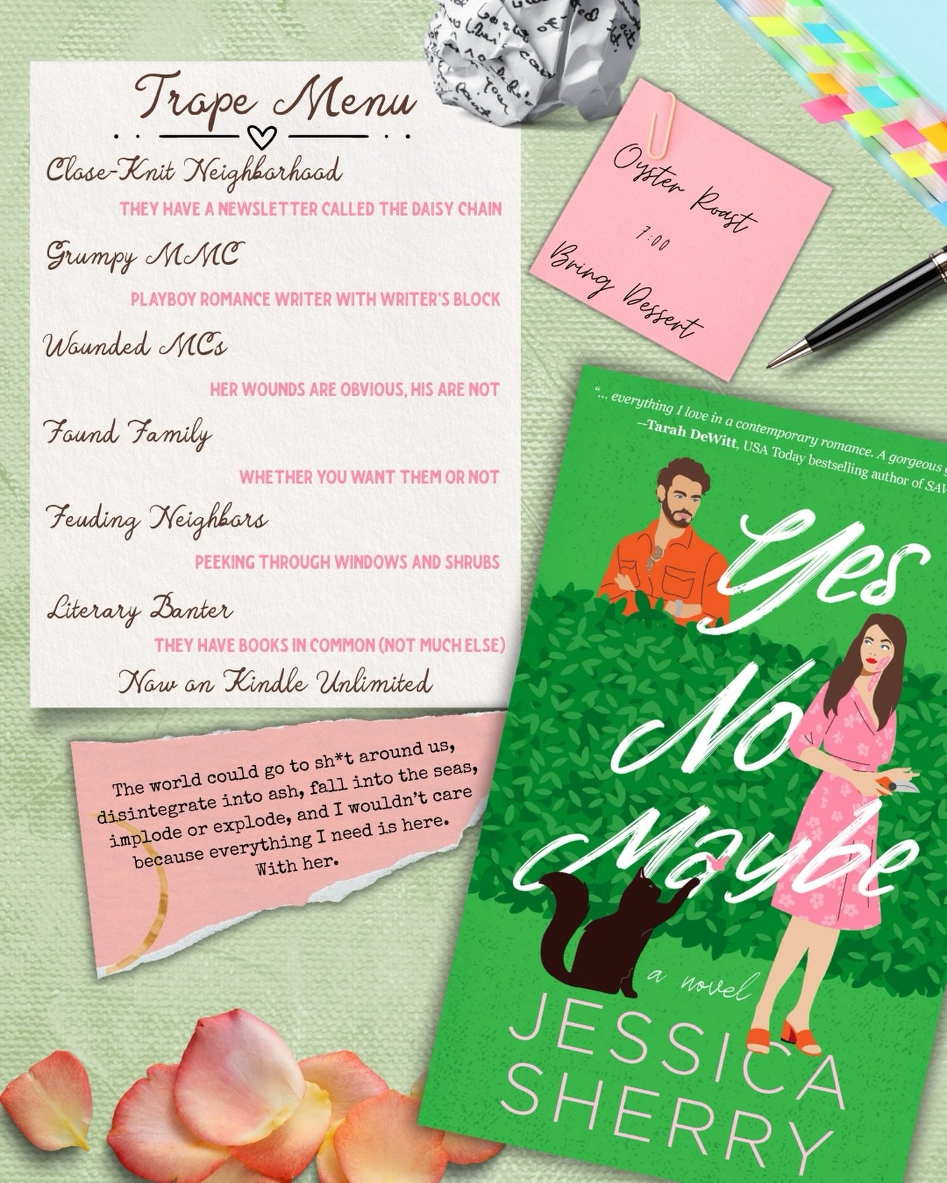 🫠 Ah, Jack Graham 🫠

This small town romance will have you swooning, crying, &amp; looking at houses for sale in the hopes that you might move next door to a grumpy romance writer, desperate for a muse (that is, Rowan Mackey). 💚

If you&rsquo;re l