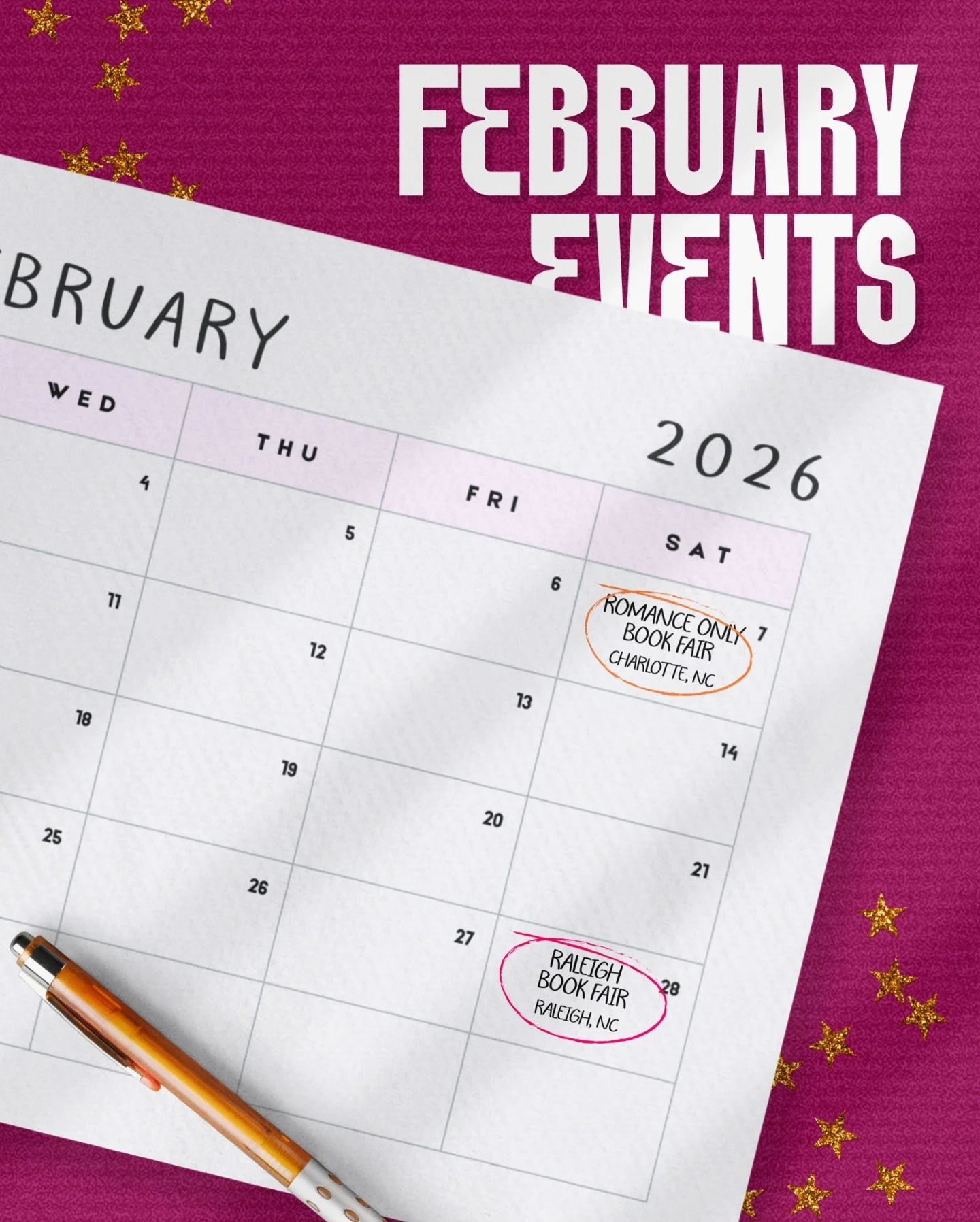 I can&rsquo;t wait to see you all in February!✨ 

This upcoming month I will be attending two @frontpaigemedia events! First, I&rsquo;ll be at the Charlotte Romance Only Book Fair @triplecbrewing from 12pm to 5pm on February 7th. Then, at the Raleigh