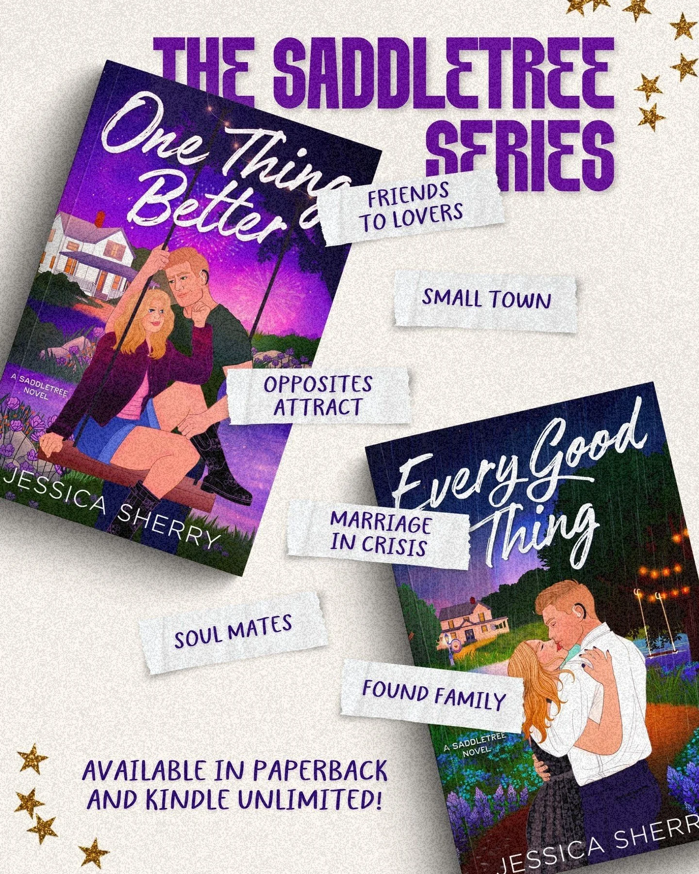 Did you know the Saddletree series has two books that follow Lena and Ben throughout their whole love story?💜 

One Thing Better is Lena&rsquo;s story. We see her finding love and reinventing herself during the 2020 pandemic. Ben is not only the fri