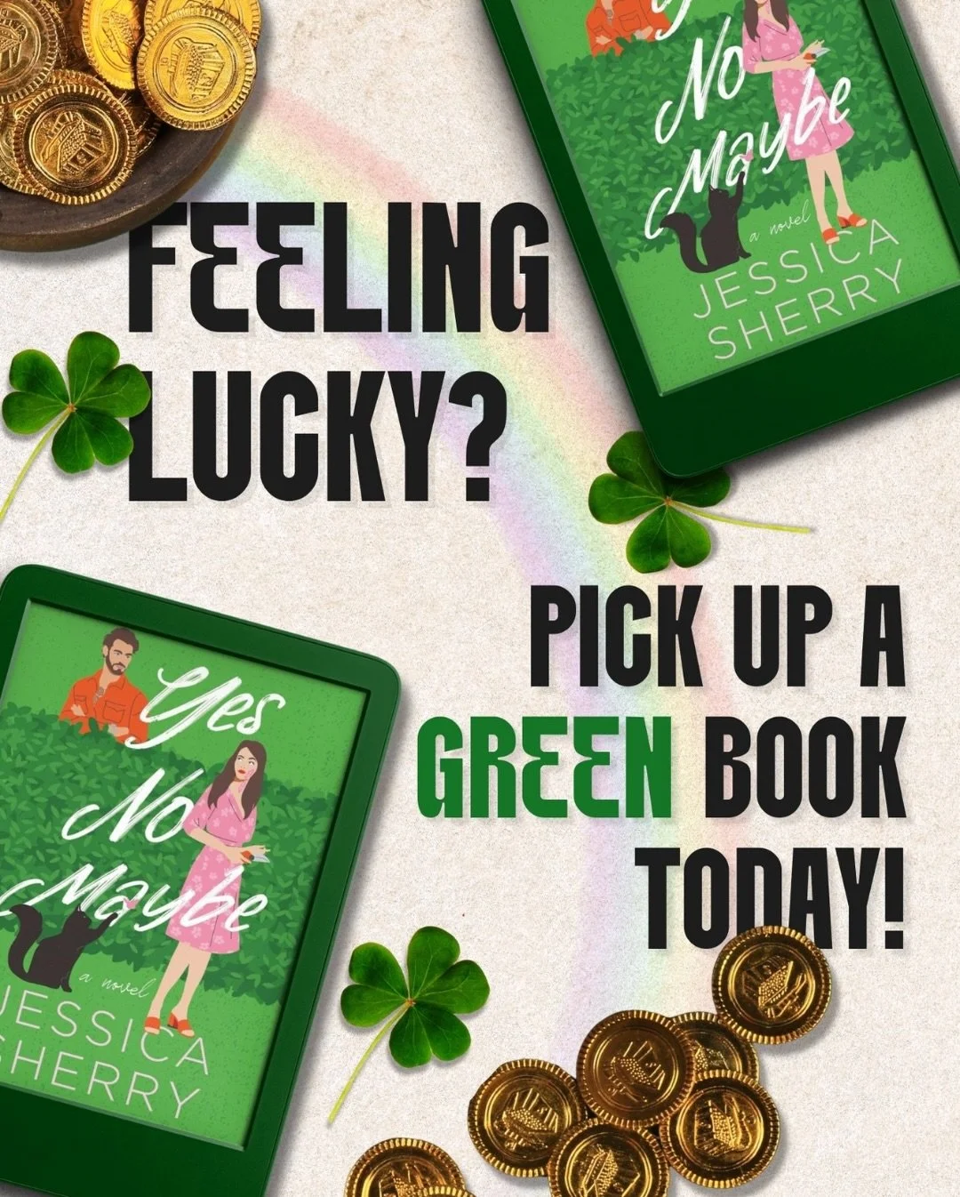 Happy St. Patrick&rsquo;s Day from my babies, Jack and Rowan💚For good luck, you should pick up a green book. I don&rsquo;t say it, science says it! 

 Yes No Maybe is a love story full of literary banter, healing, and swoon worthy moments. 

📖: Yes