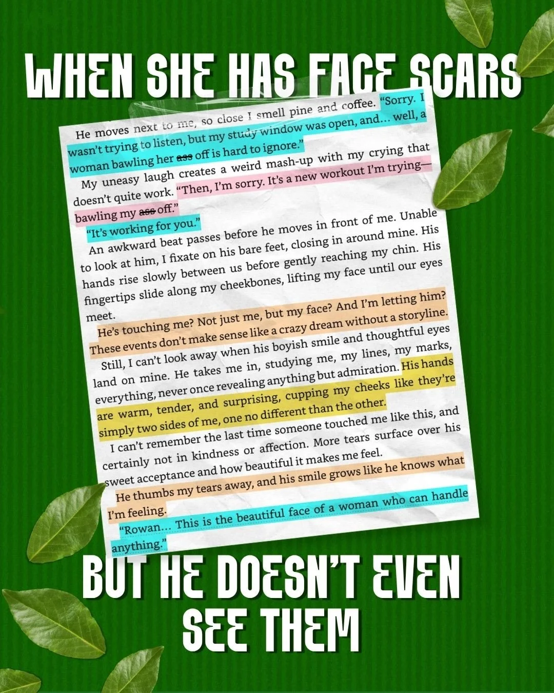 When Jack makes Rowan feel safe>>> 

Maybe Rowan might think her scars are too much, but Jack will always make sure she is perfect just the way she is💚

 📖: Yes No Maybe - Jessica Sherry
Out NOW! 

If these are your vibe:
- Neighbors to Fr
