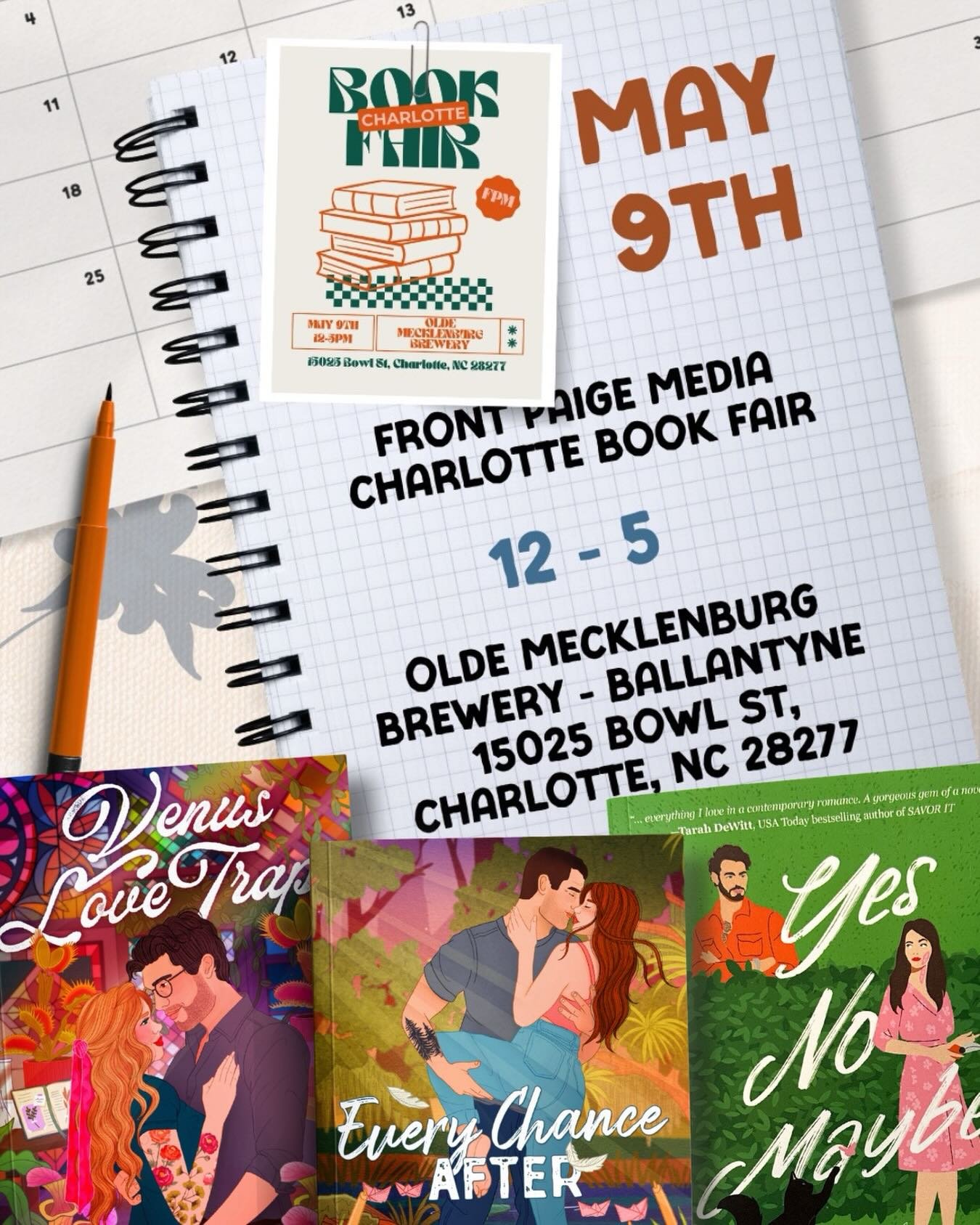 📚BOOK FAIR 📚

We&rsquo;re only days away from the @frontpaigemedia Book Fair in Charlotte, NC at @oldemeckbrew and I can&rsquo;t wait to talk books with everyone! 

Not only will guests enjoy getting signed copies of the best books from local autho