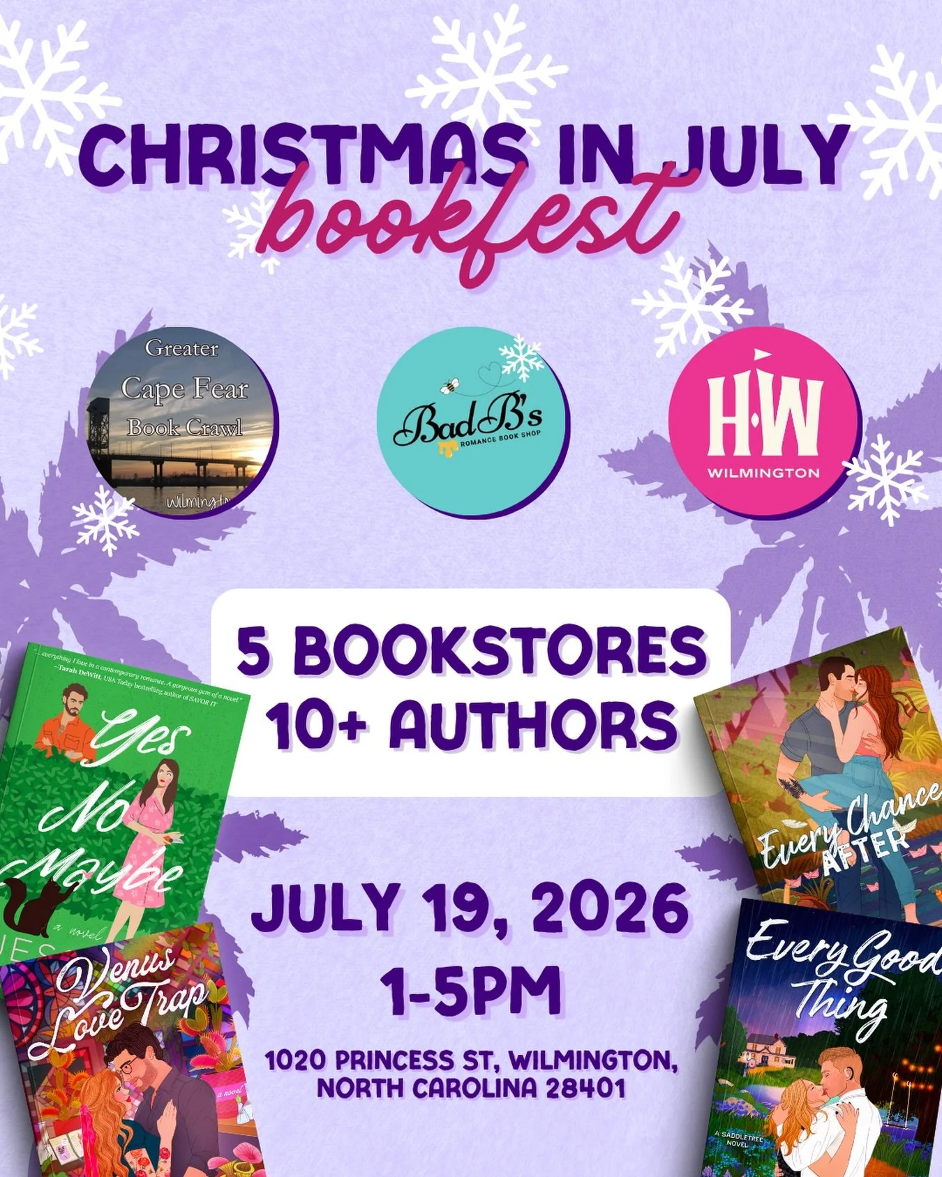 Who doesn&rsquo;t love Christmas in July? Come hang with me, more local authors, and your favorite bookstores at Hi-Wire Brewing. We&rsquo;ll be there from 1 until 5pm yapping, drinking good beer, and having a great time! I can&rsquo;t wait to see yo