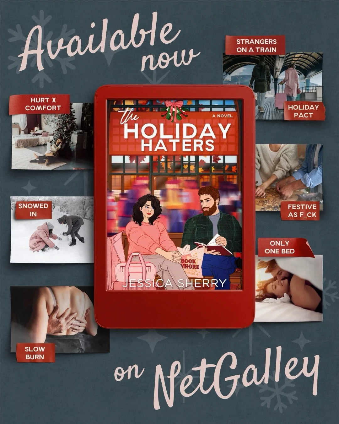 Now available on NetGalley!! 

After a funny meet-cute on a train, Cleo &amp; Hardy connect over their shared dread for the holidays. Witty banter, light flirting, and a few feel-good moments lead to an idea&mdash;what if they helped each other throu