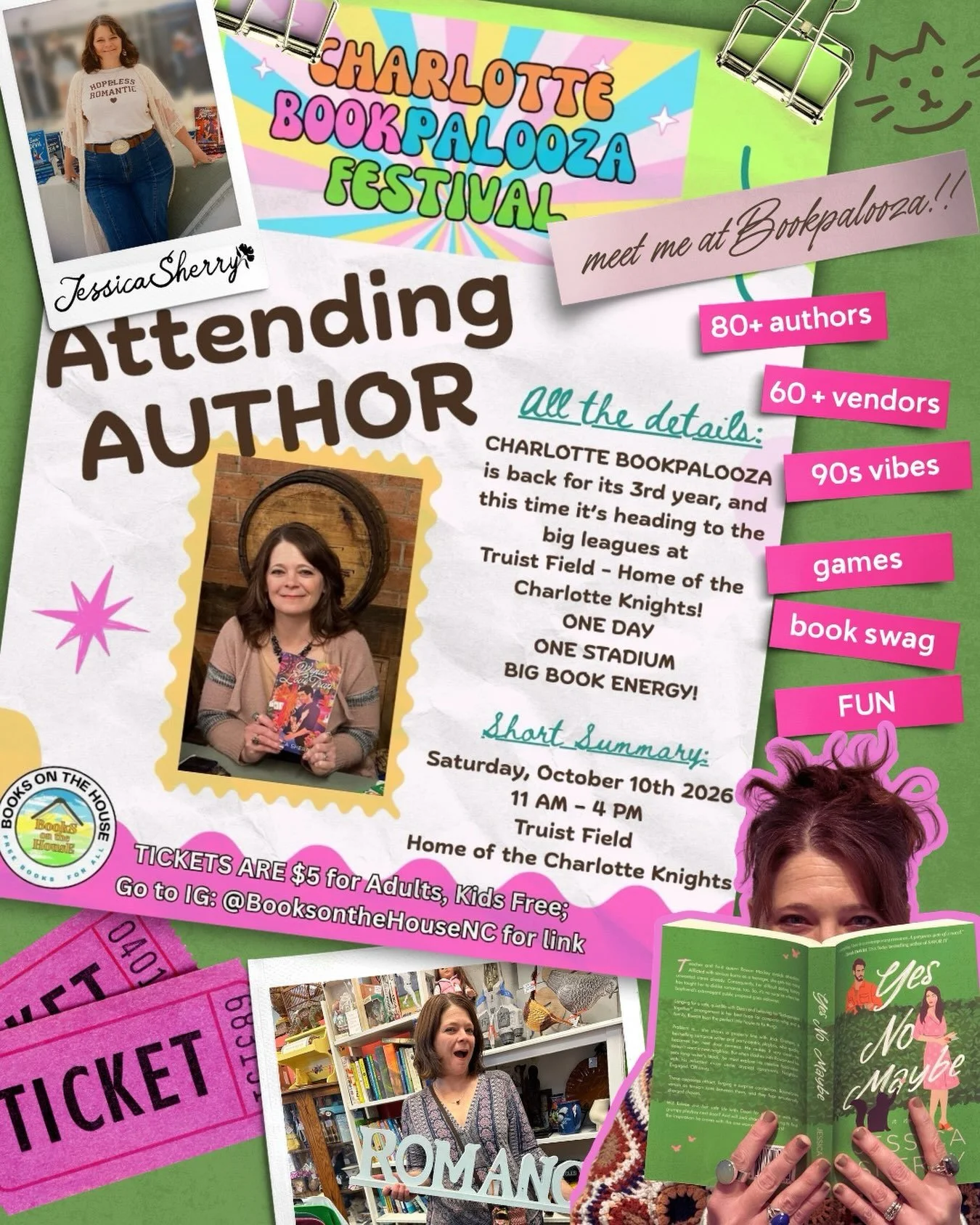 📚Less than 2 weeks until BOOKPALOOZA!! 

Over 80 authors + 59 bookish vendors + Games, prizes, FUN = Big Book Energy!! 

🗓️ Saturday, Oct 10th
⏰ 11 - 4 
📍 Truist Field, 324 S Mint St. Charlotte, NC

Tickets are selling FAST. Get yours at www.zeffy