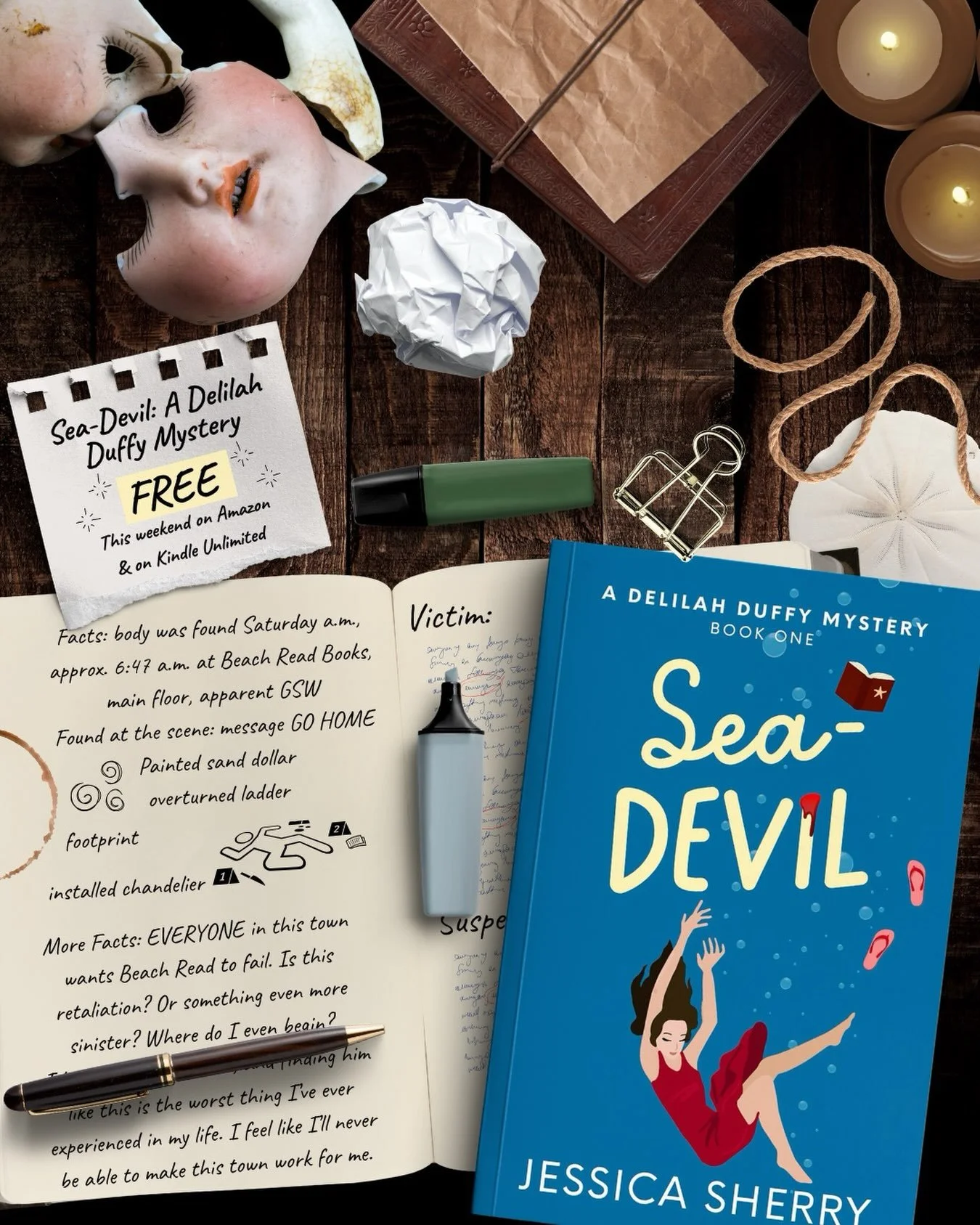 🔎 FREE this weekend! 🔍

Don&rsquo;t you LOVE a good mystery? What about a cozy, seaside mystery with a sweet, second-chance romance? 

If you like&hellip;.
🌊 the beach
📚 a beachside bookstore
🦮 a dog named Willie (after William Shakespeare)
🔎 a