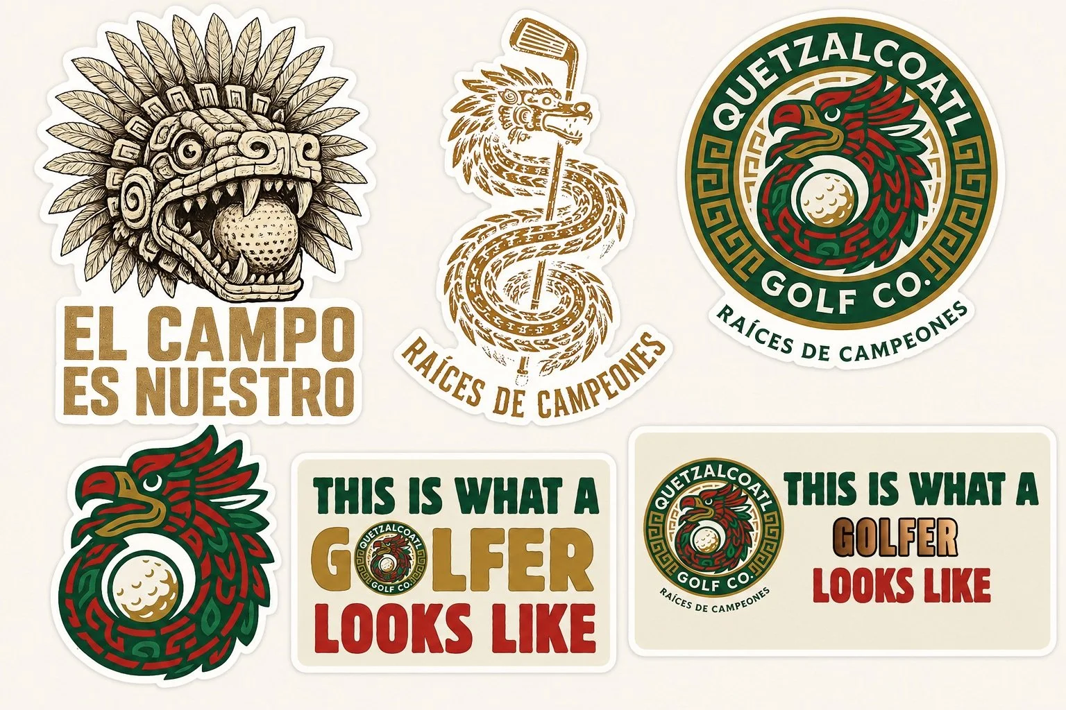 Quetzalcoatl Golf Co. Sticker Collection