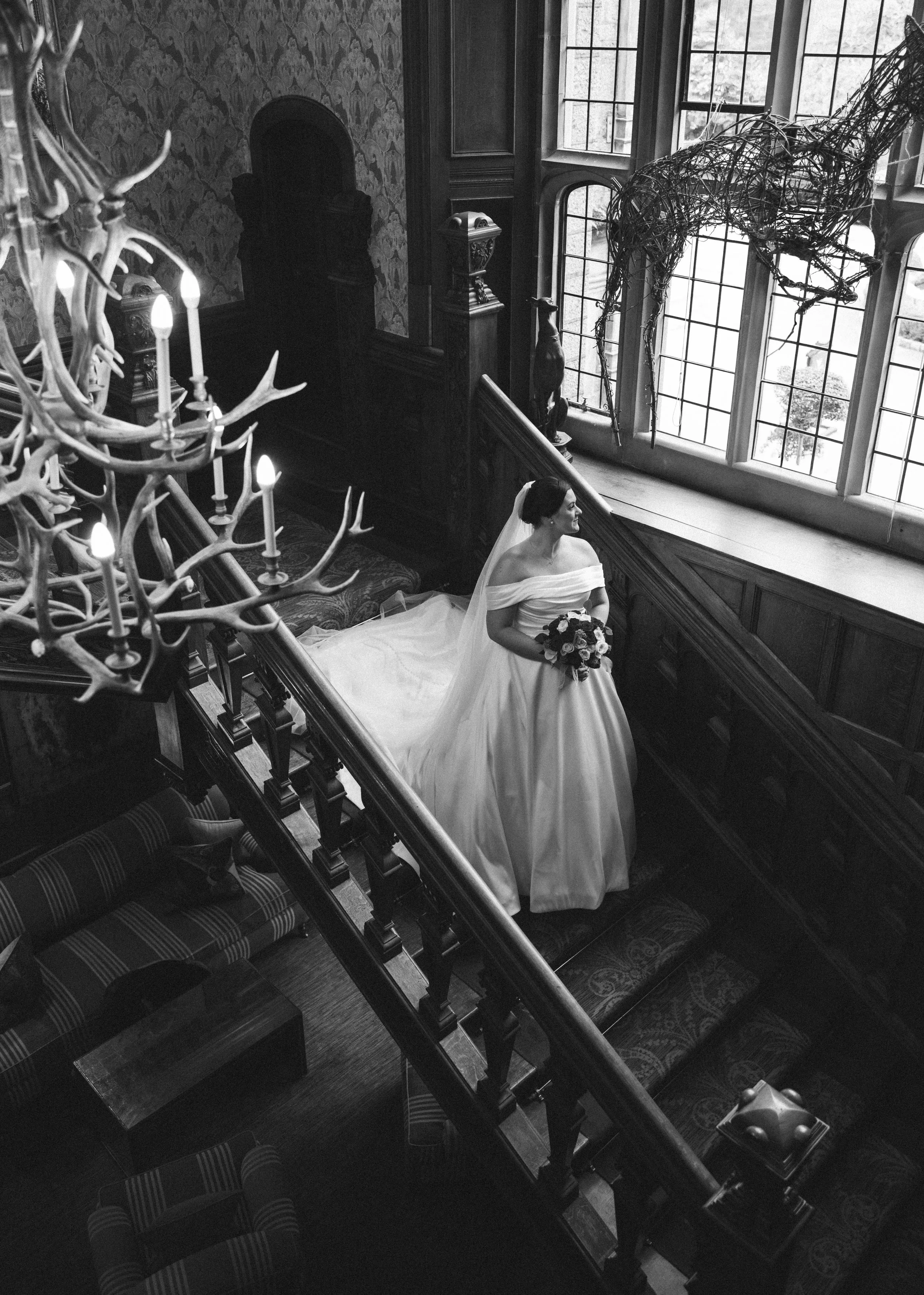 Devon wedding photographer photographs bride at Bovey Castle Dartmoor 