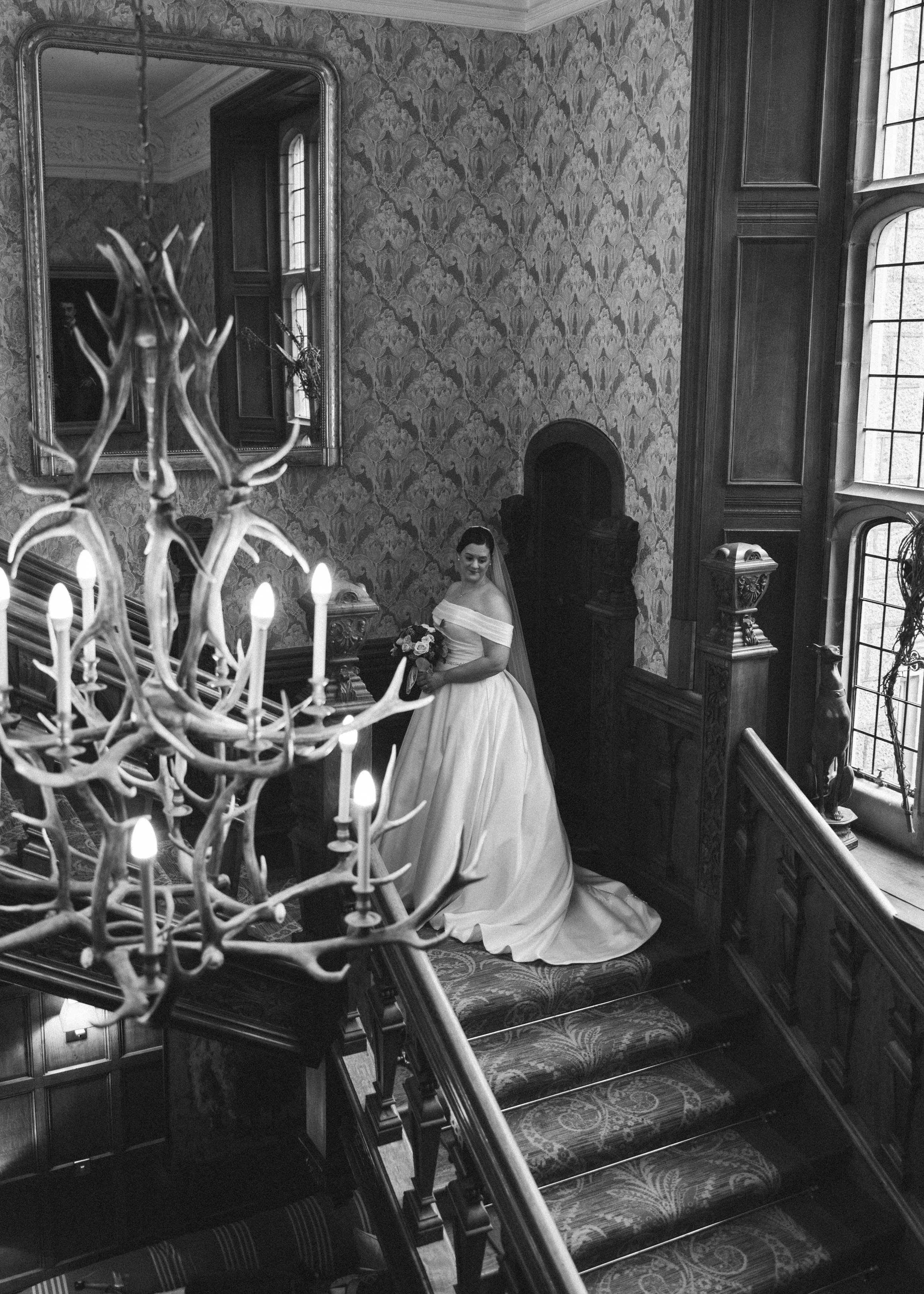 Devon wedding photographer photographs bride at Bovey Castle Dartmoor 