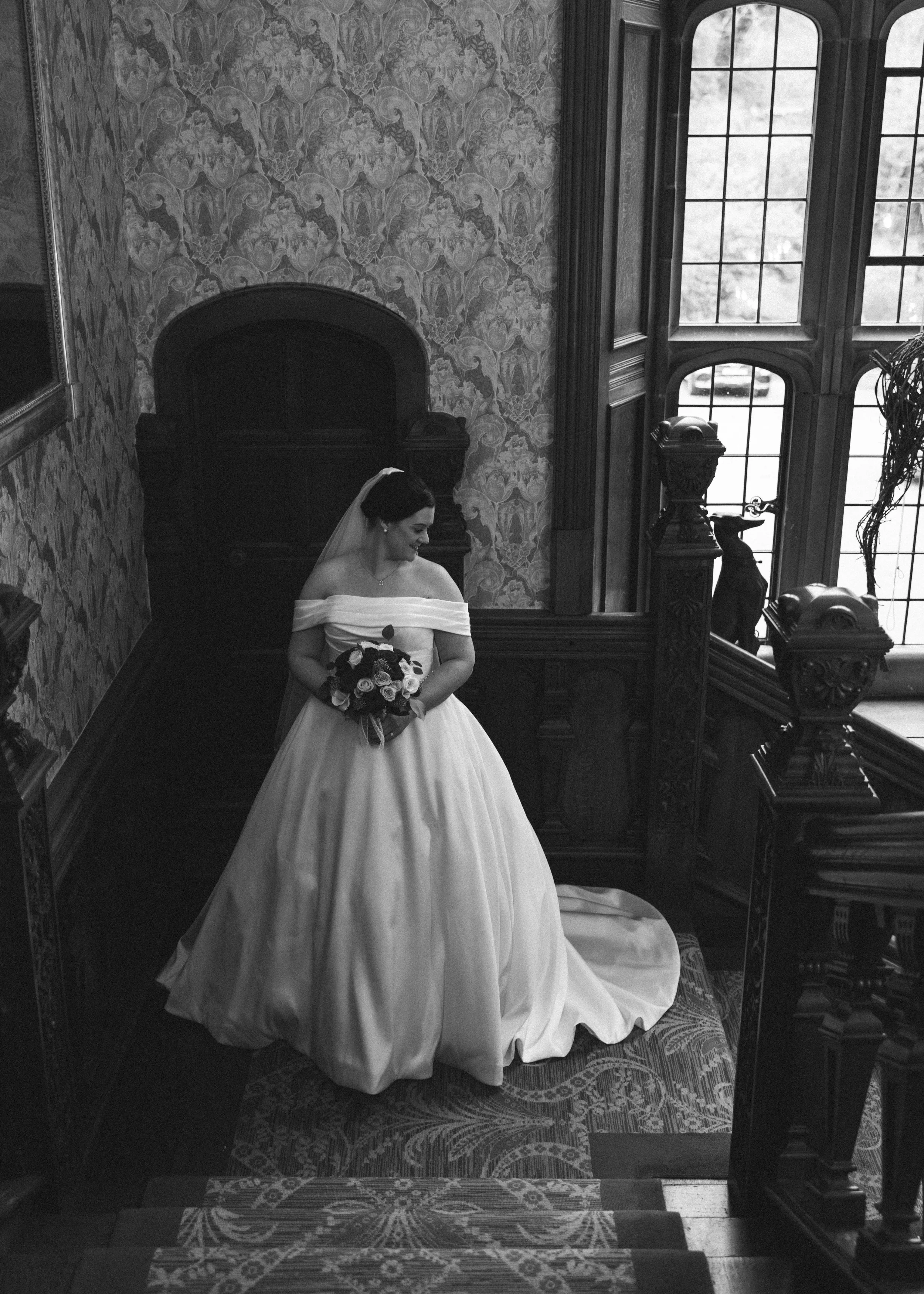 Devon wedding photographer photographs bride at Bovey Castle Dartmoor 