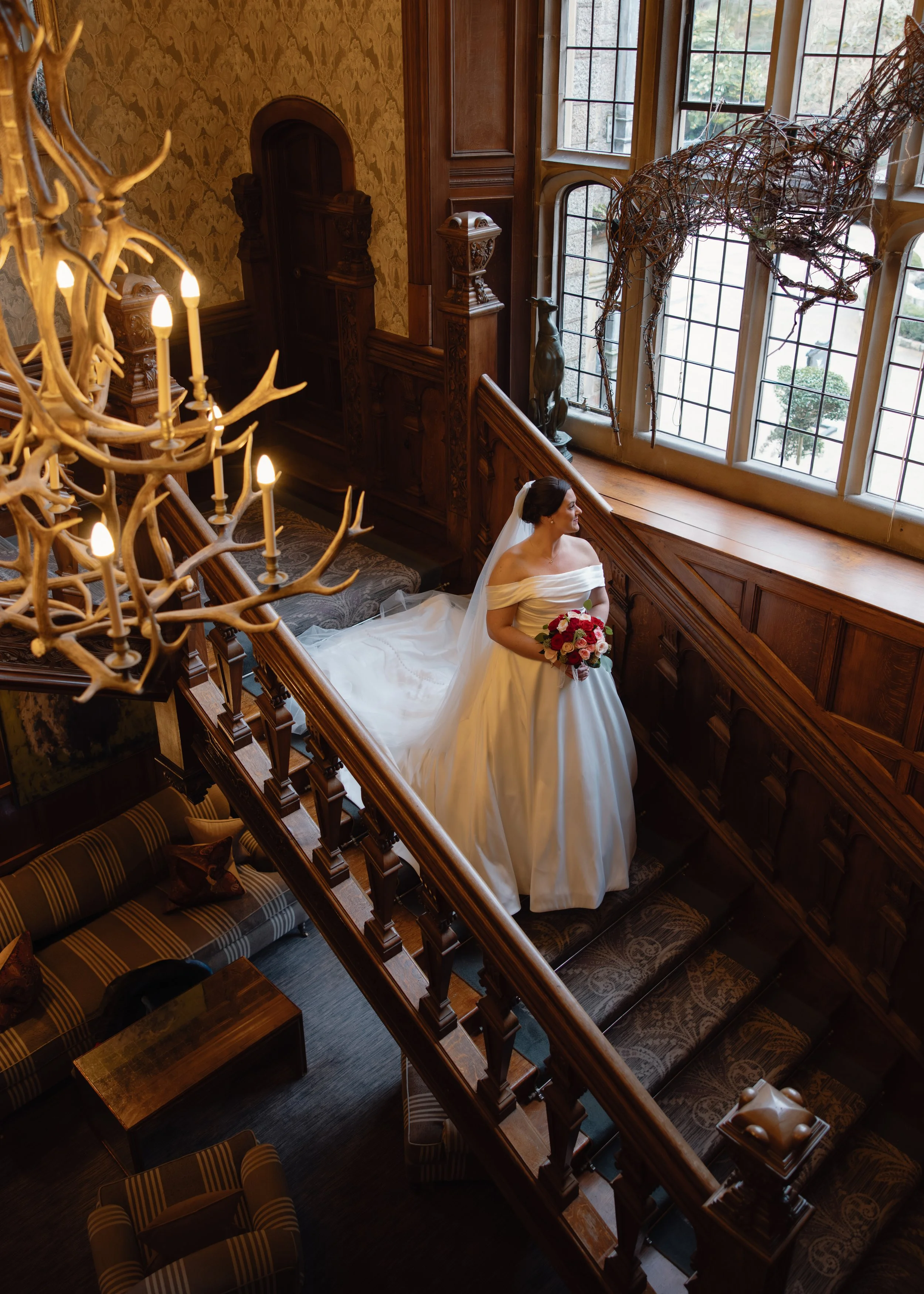 Devon wedding photographer photographs bride at Bovey Castle Dartmoor 