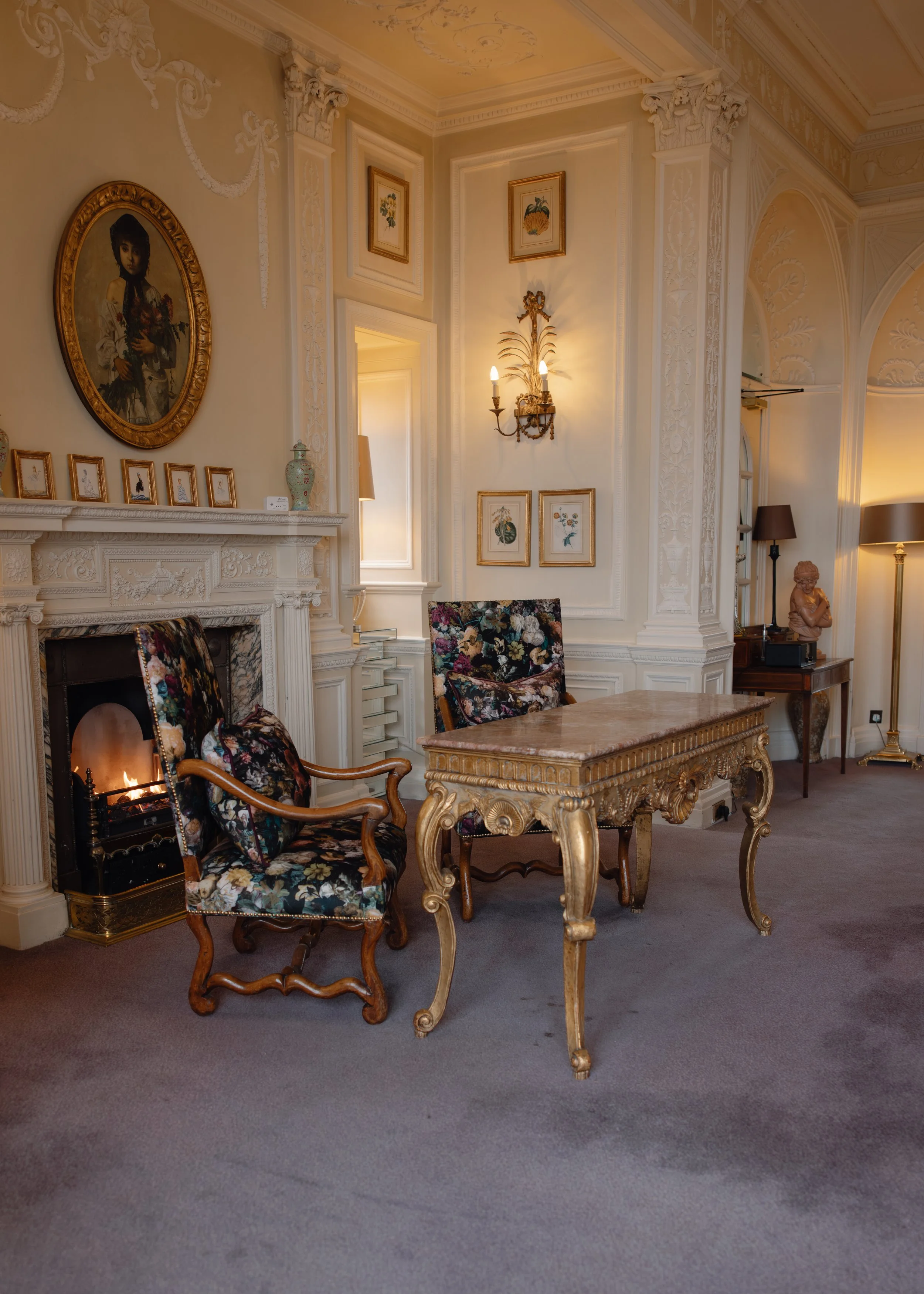 inside Bovey Castle Dartmoor ceremony room devon weddings 