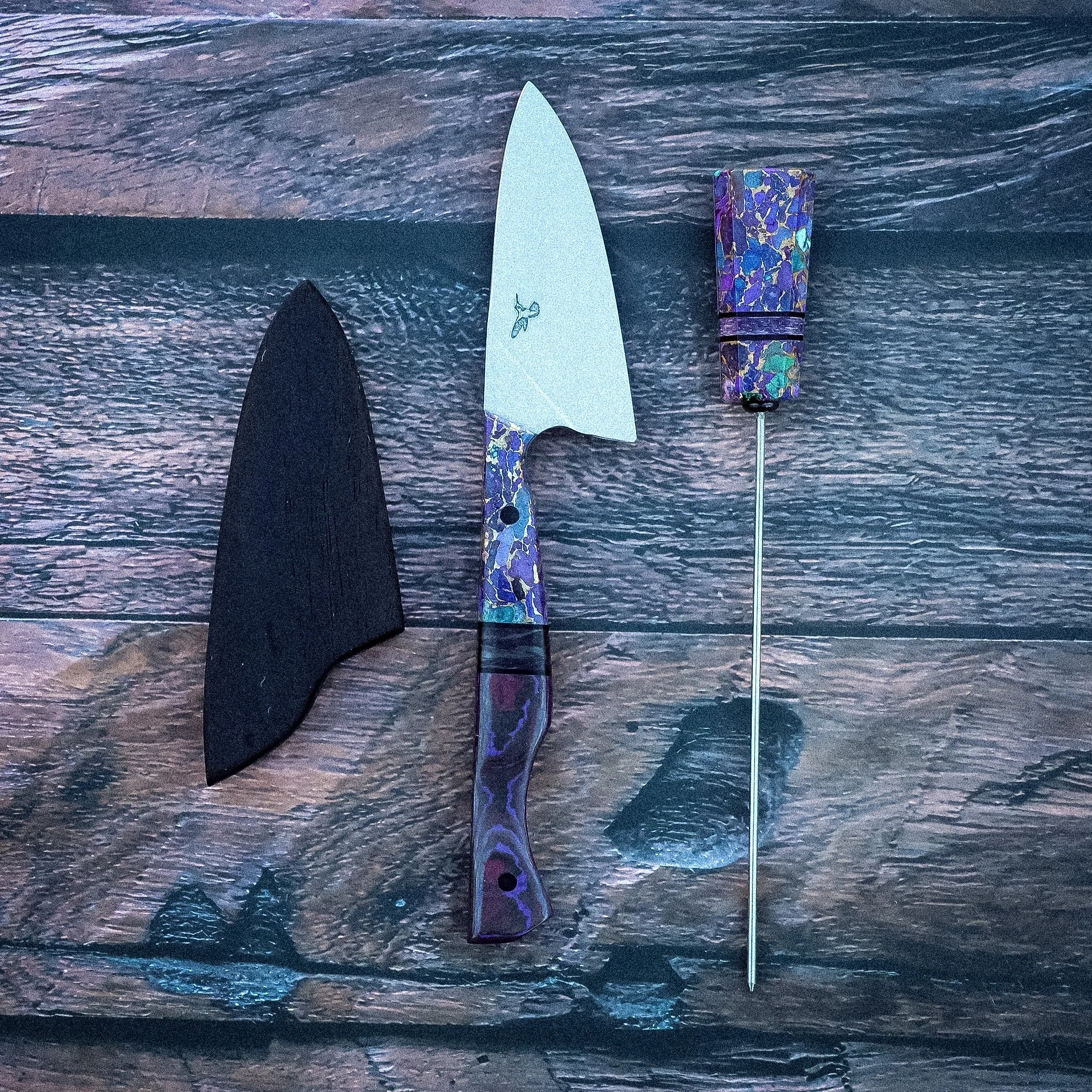 Sparkly Purple Bird : Carbon Fiber