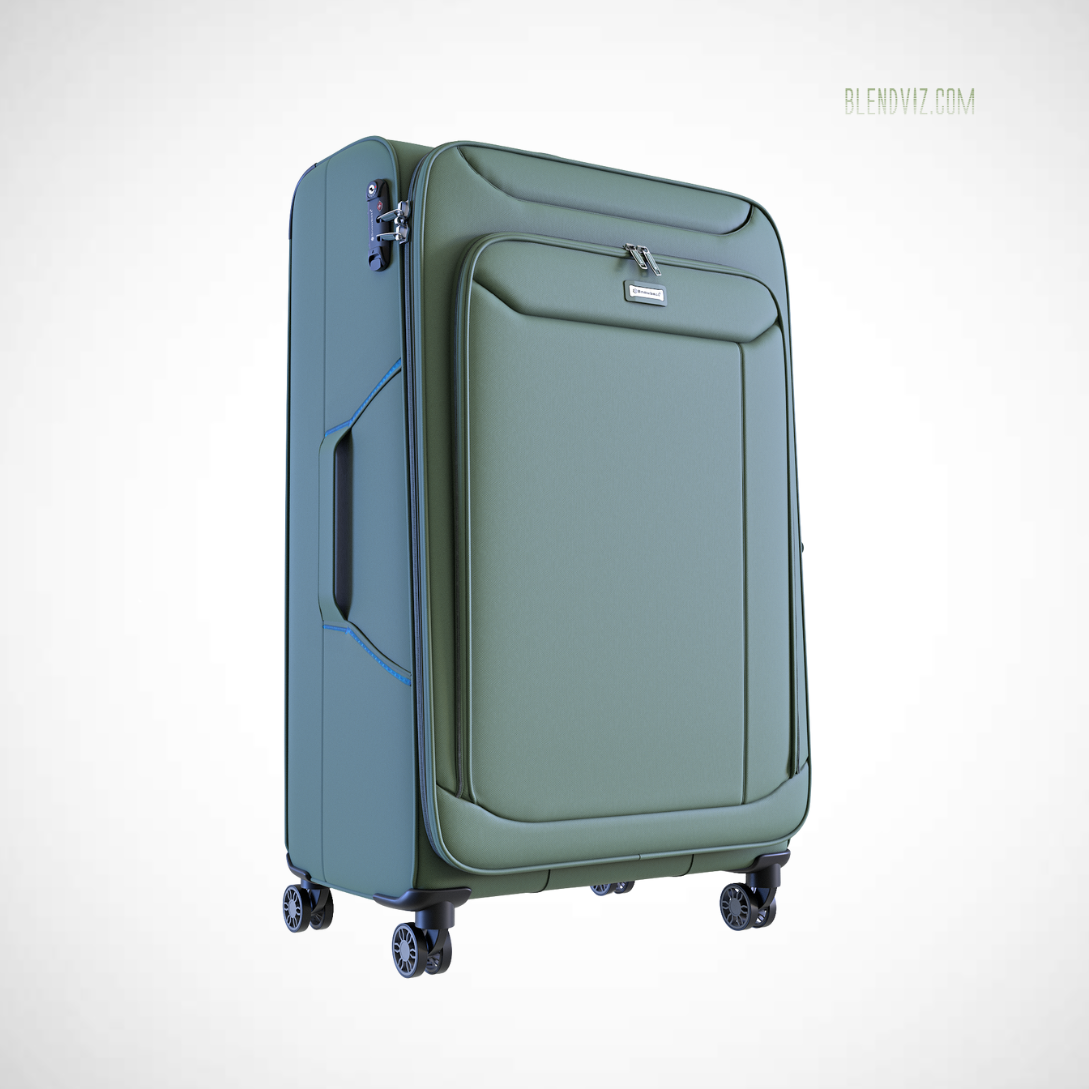 Wheeled suitcase 3D model render in Blender