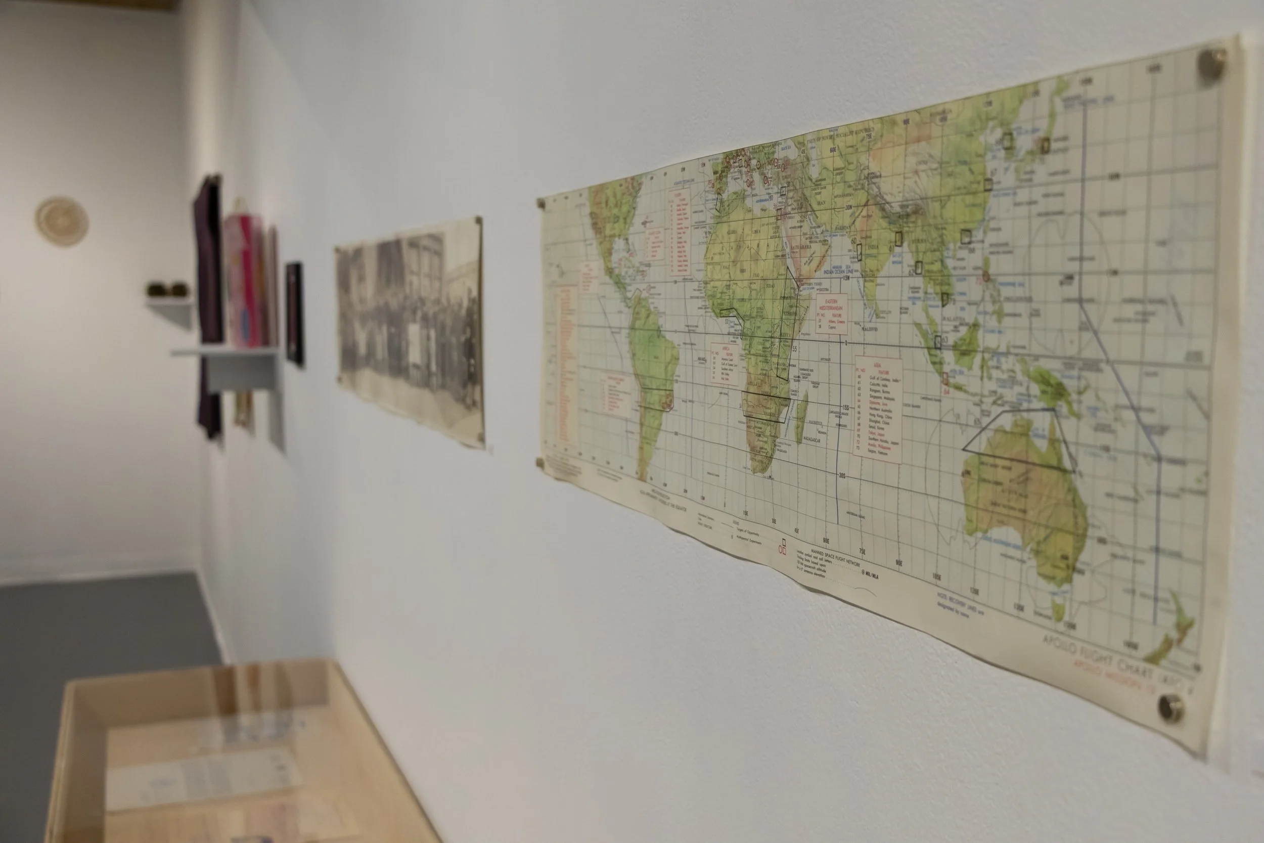 Map for Apollo 13 Landing: Anne Mitori’s father got the family released early from WWII incarceration to become a cartographer for the U.S. military. He created this map to guide the landing of the almost doomed Apollo 13 mission. 