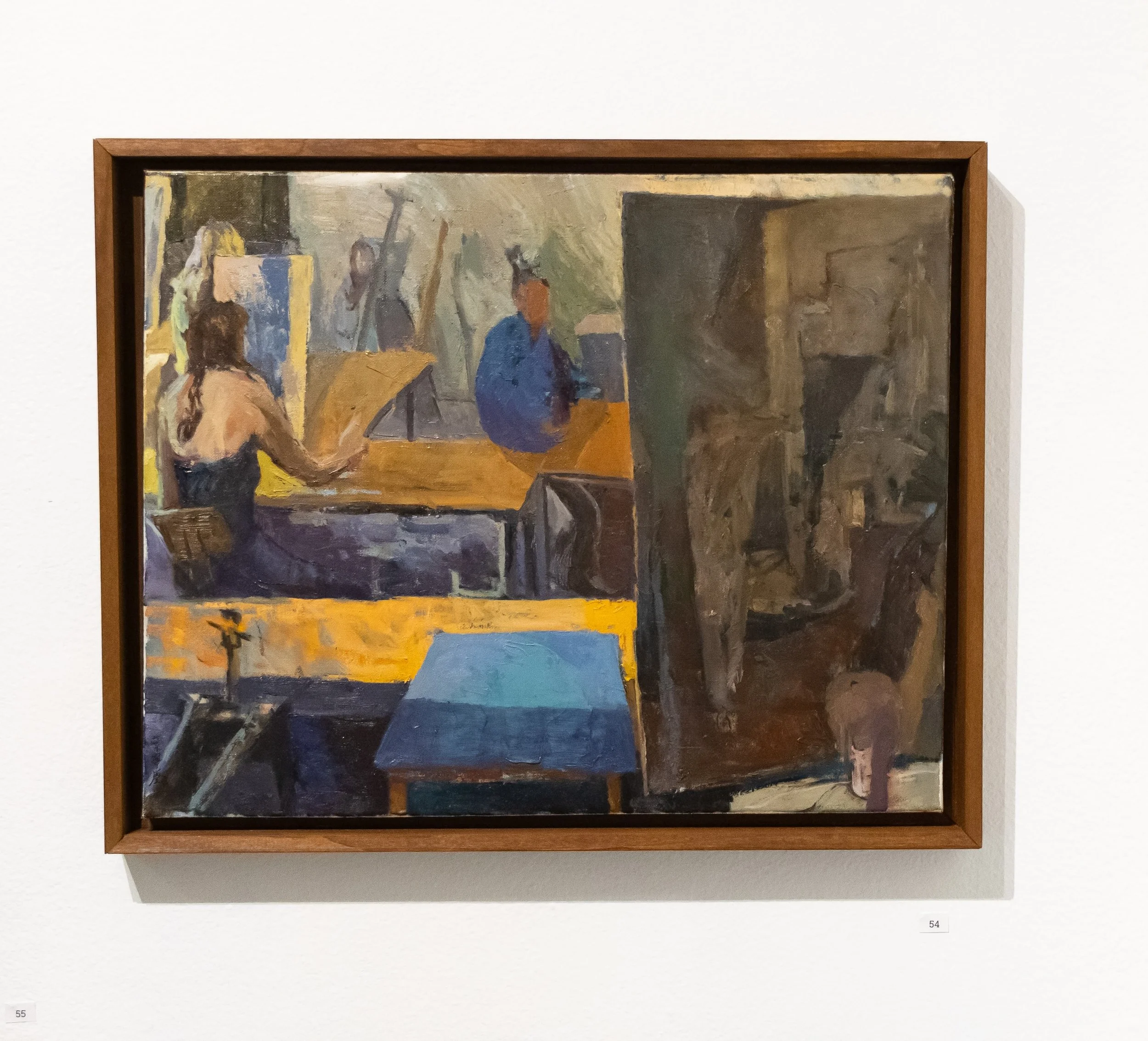 Heads, in front of canvas by Ningqing Ye