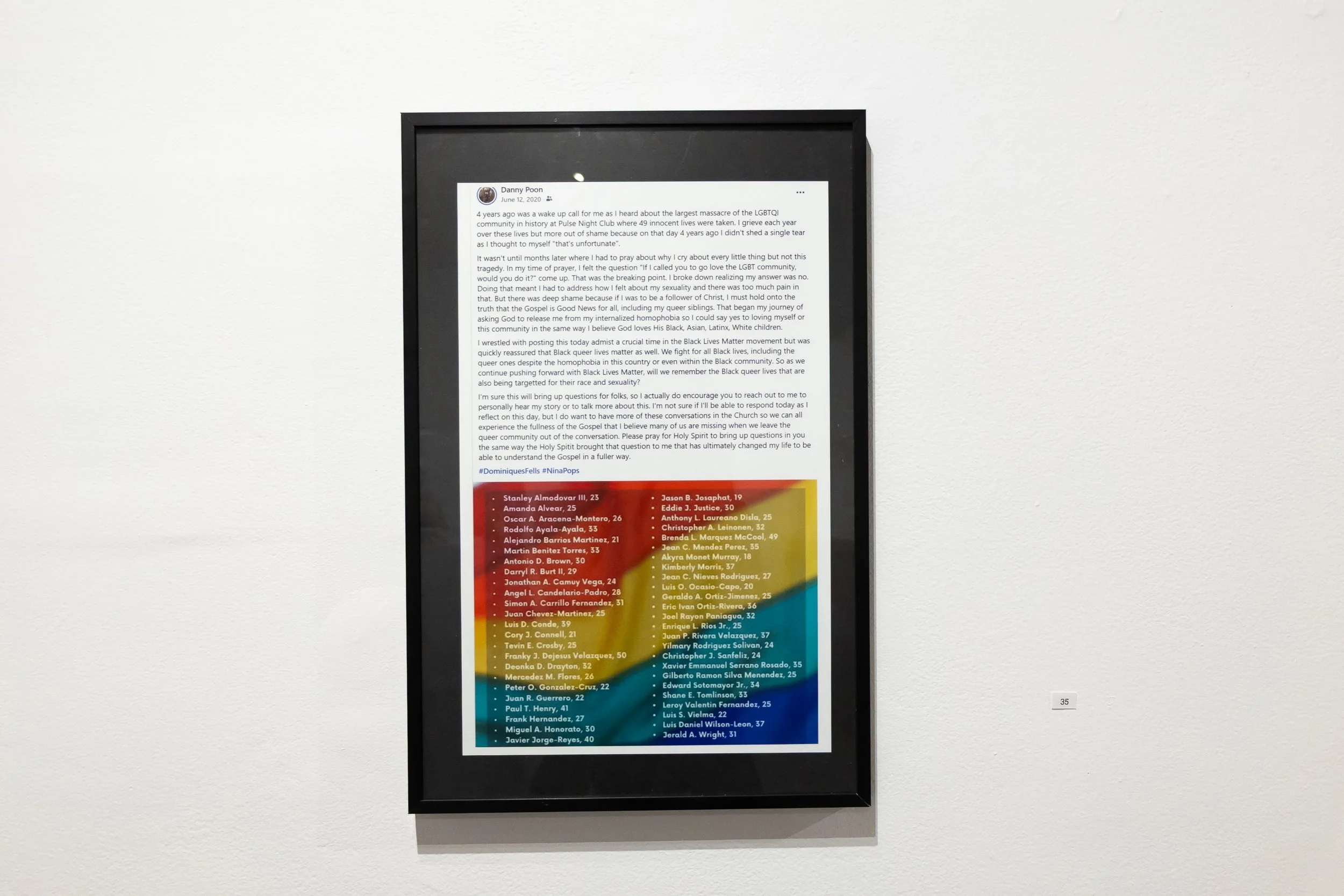 Facebook Post: This was a major moment in which Danny Poon openly shared about his struggles with his sexuality and faith.