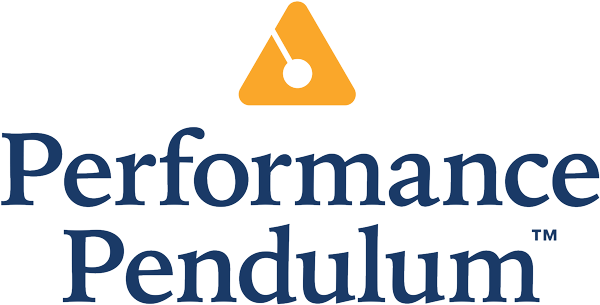 Logo for Performance Pendulum with a stylized pendulum icon above the text.
