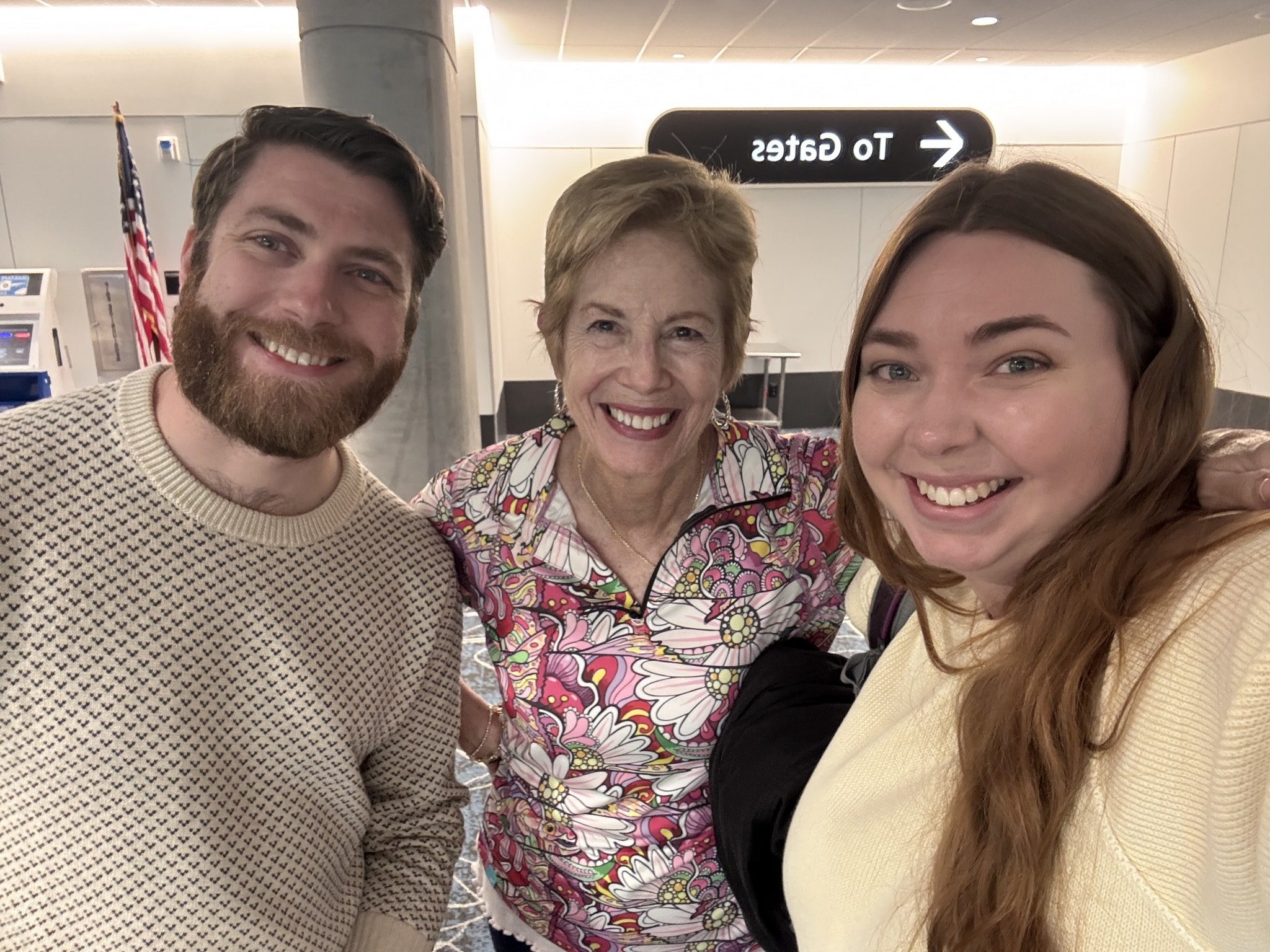 Look who Fr. &amp; Mrs. Van Wormer saw at the Tampa airport today! Two separate trips and two separate flights back to Long Island but found one another at the end of the security check!