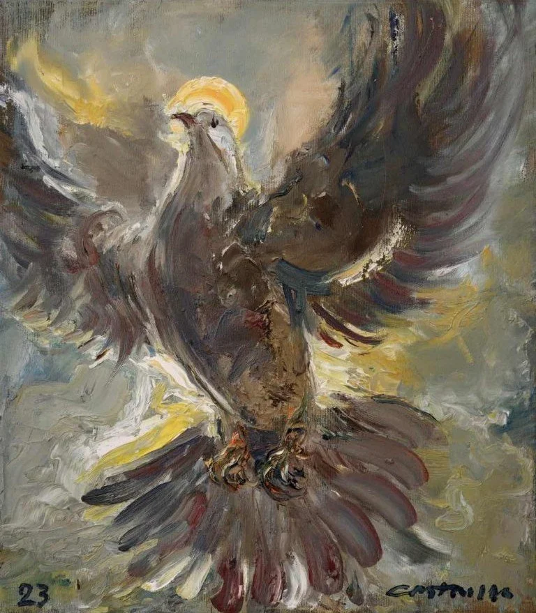 Come, Holy Ghost, our souls inspire
and lighten with celestial fire;
thou the anointing Spirit art,
who dost thy sevenfold gifts impart.

As we anticipate the Feast of Pentecost, let us remain steadfast in prayer, asking for the Holy Spirit to be mig