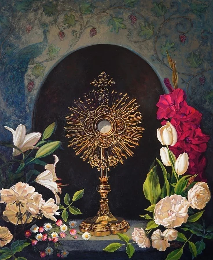 Please join us tomorrow at the 9 AM Mass as we celebrate the feast of Corpus Christi (Body of Christ). This festival, which always takes place 60 days after Easter, celebrates the real presence of Christ in the Eucharist. 

On this special day of dev