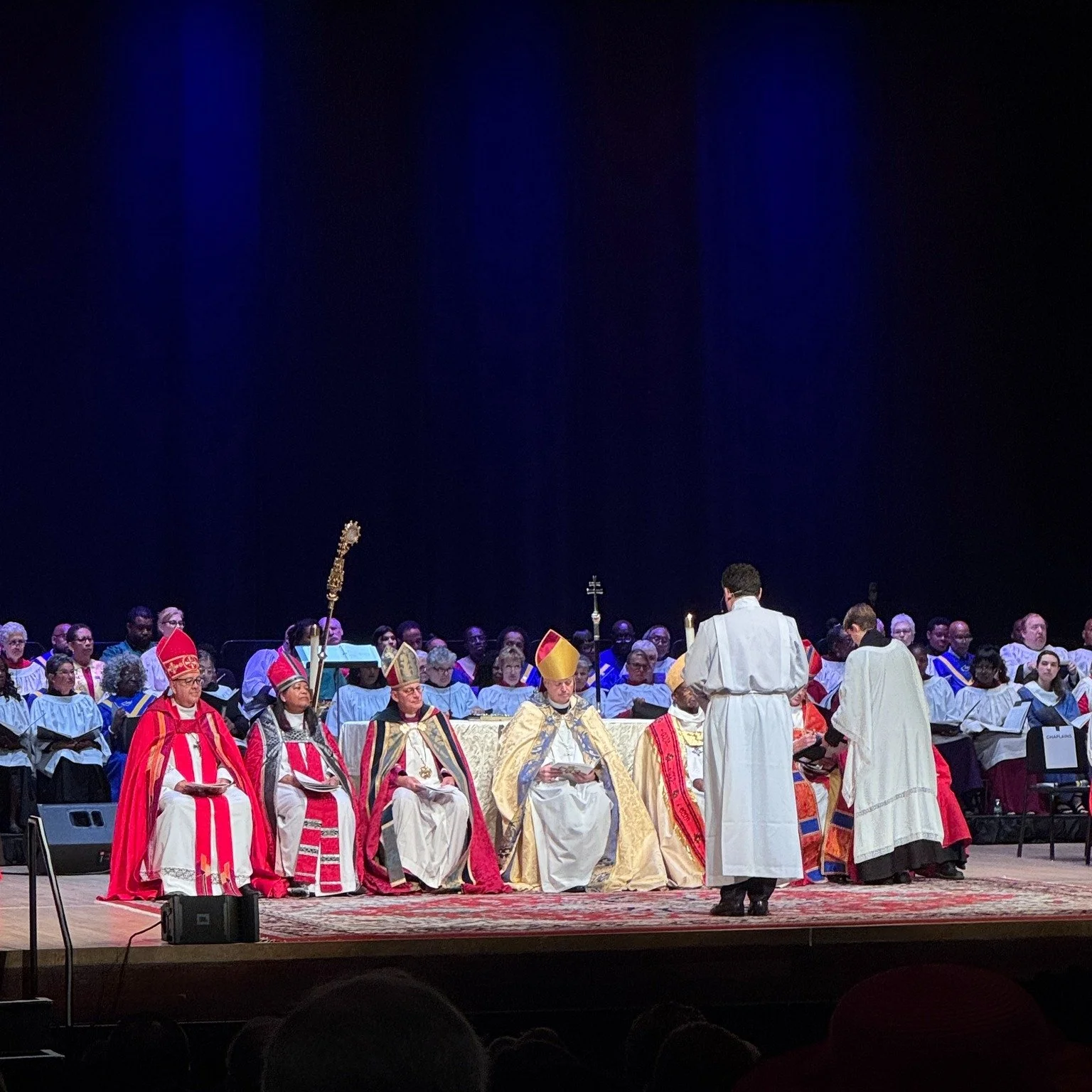 Today Adam Shoemaker @ajs133 was ordained &amp; consecrated as the 9th bishop of Long Island. At a ceremony held at the Tilles Center on the campus of the University of Long Island, Bishop Shoemaker was handed the crozier (bishop's staff) by Bishop P