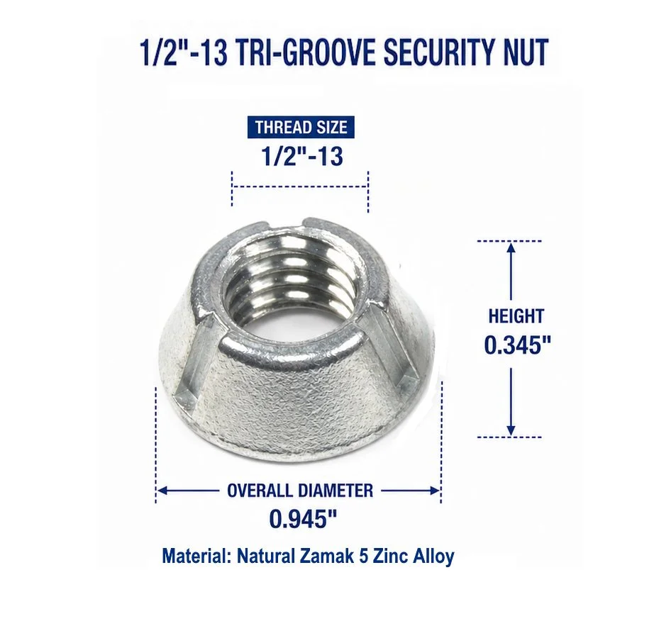 #40 Tri-Groove installation socket for 1/2-13, M12, and M14 security nuts