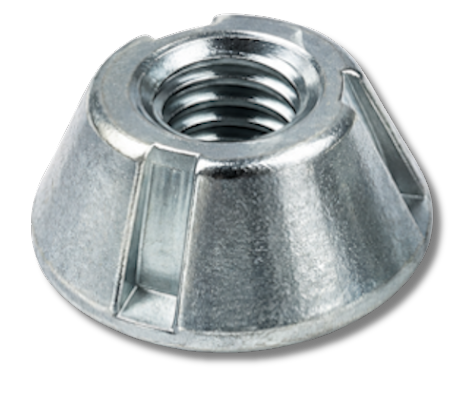 Tri-Groove tamper-resistant security nut for industrial, commercial, municipal, and utility applications.
