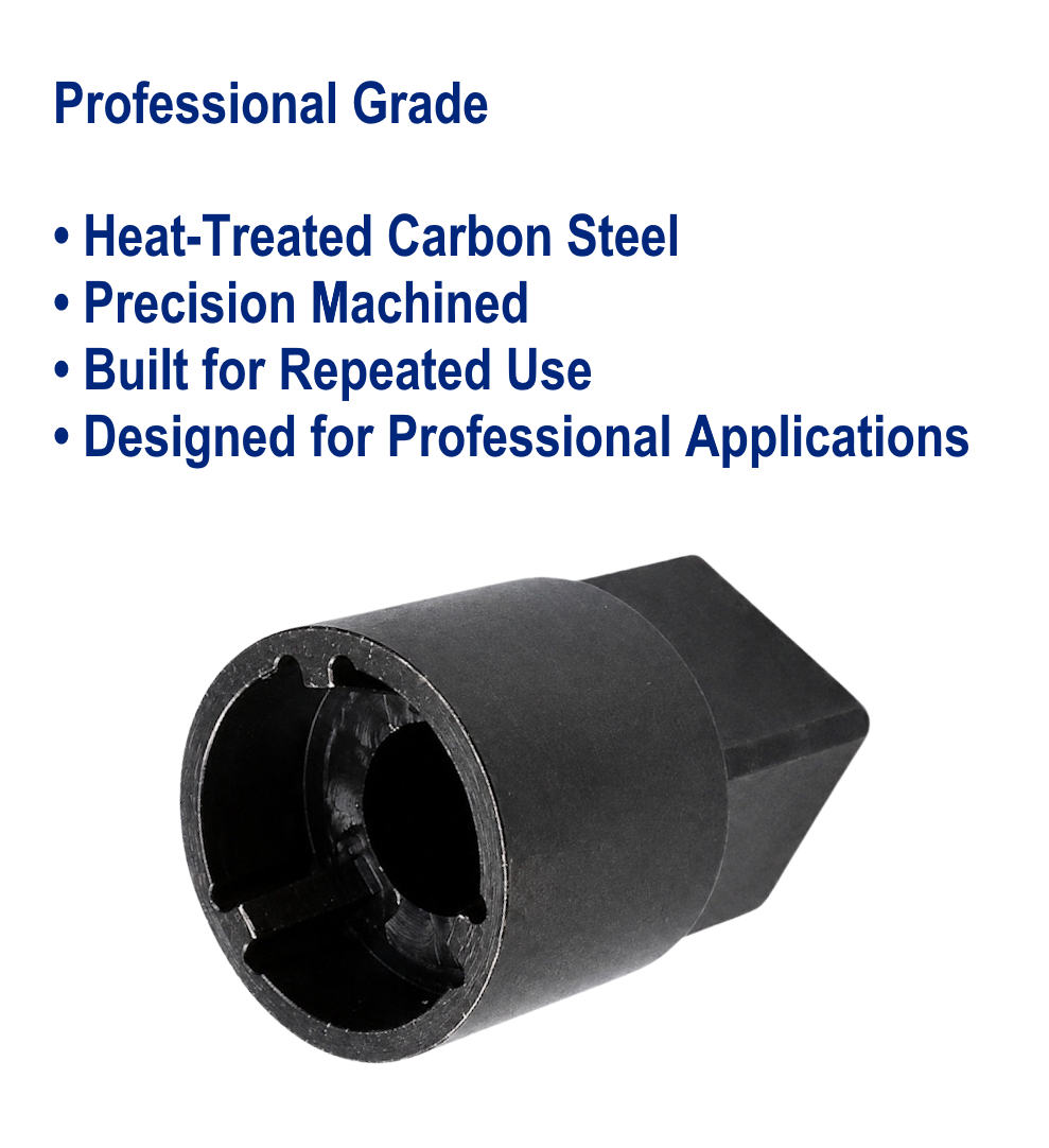 Professional-grade Tri-Groove installation socket for security fasteners
