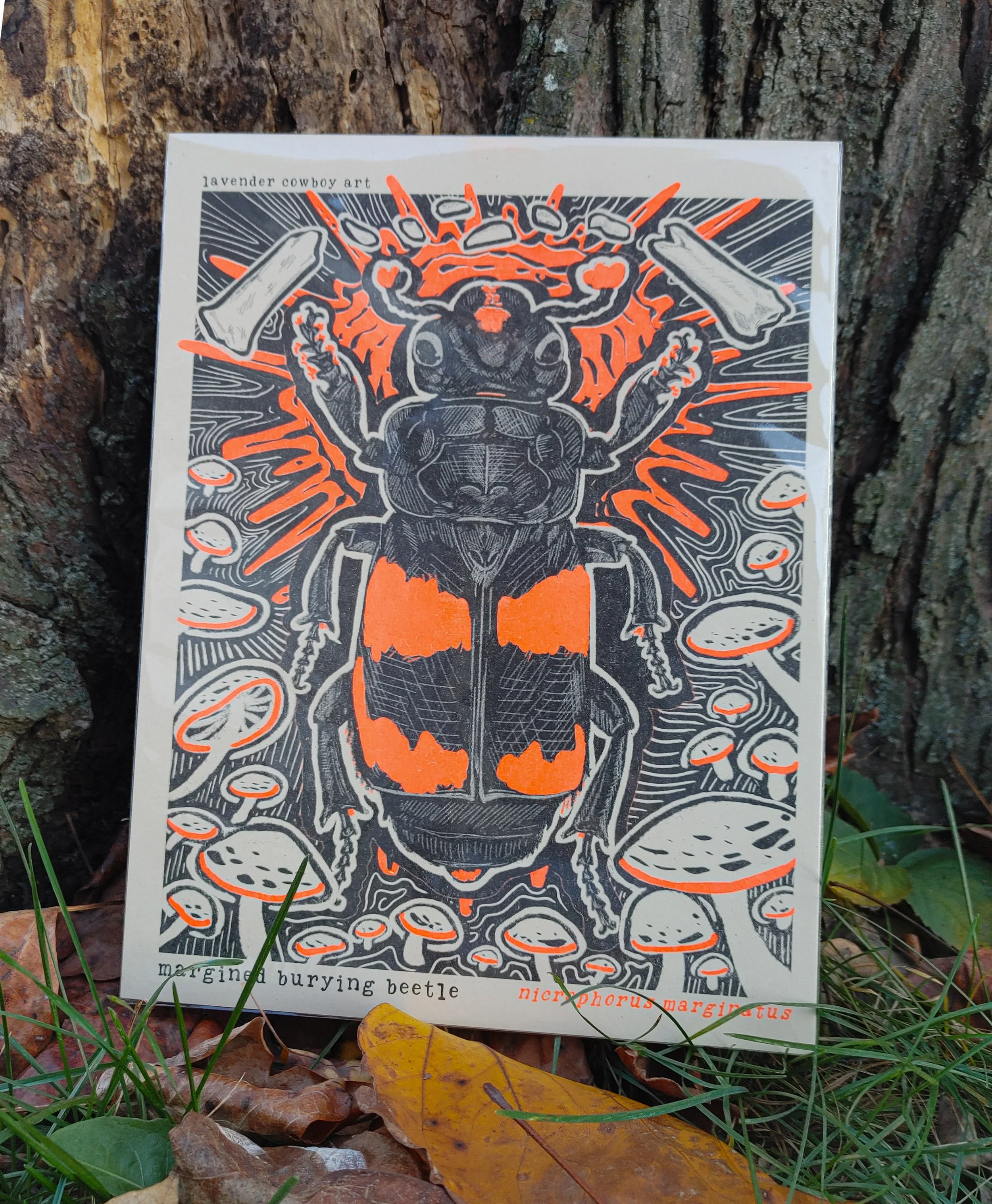 The “Not-So” Hidden Leaf riso print — ✦ LAVENDER COWBOY ART ✦