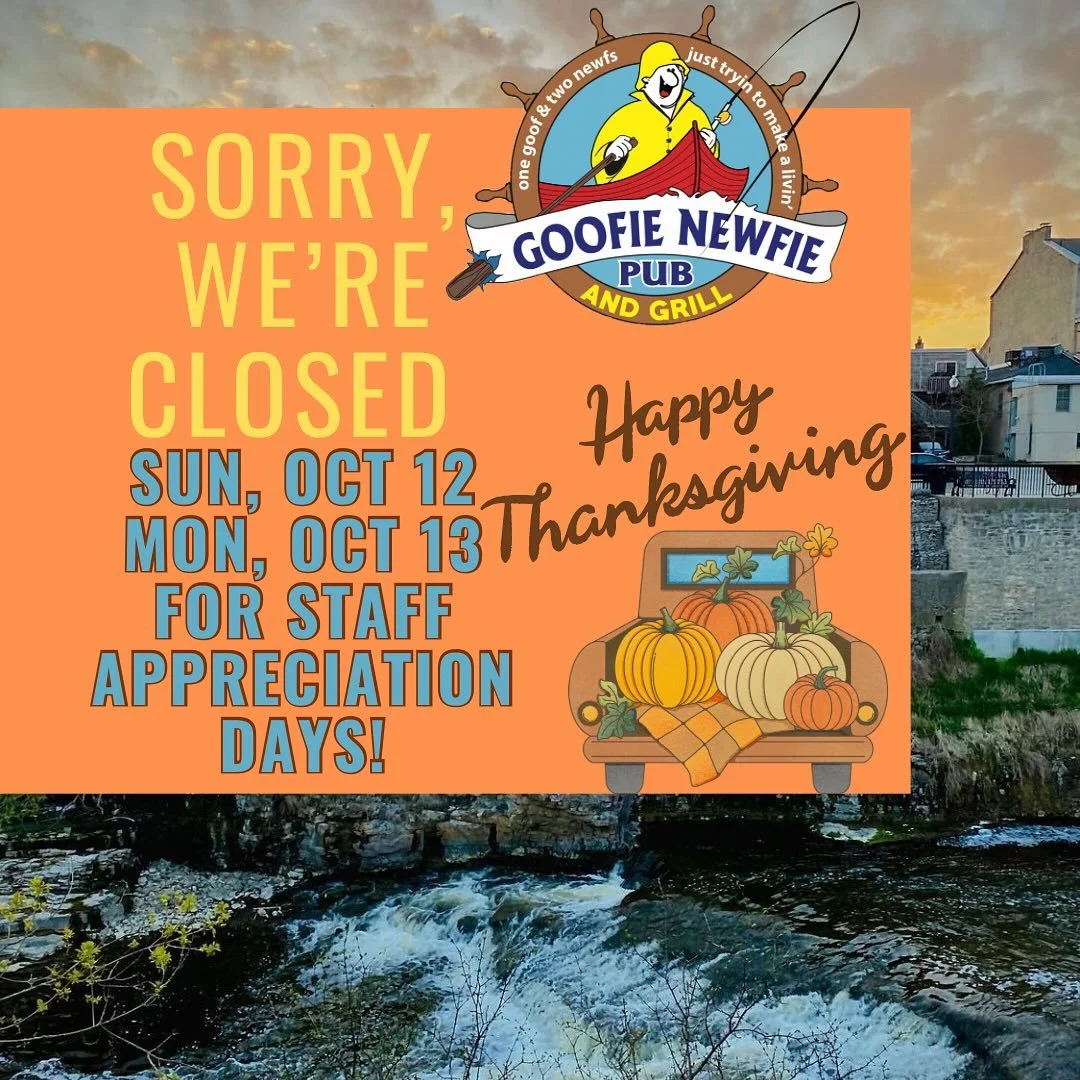 Friendly Reminder&hellip;

We CLOSE on all Long Weekend Sundays &amp; Mondays for staff appreciation days!

And will be closed

Sun, Oct 12th 
&amp;
Mon, Oct 13th

I&rsquo;m very grateful for The Newf&rsquo;s amazing, dedicated team &amp; I want to e