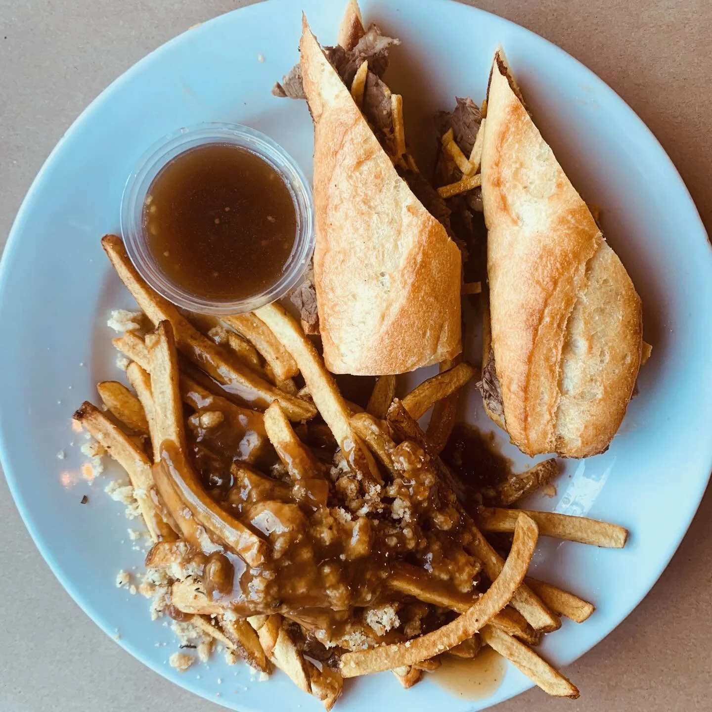 It&rsquo;s a glorious, sunny winter Thursday on the East Coast, and we are eating WELL over here at The Grand at The Newf!

Today&rsquo;s Features 
The Big Beef Dip
Slow-roasted AAA beef piled onto a garlic-grilled baguette, topped with hickory stick