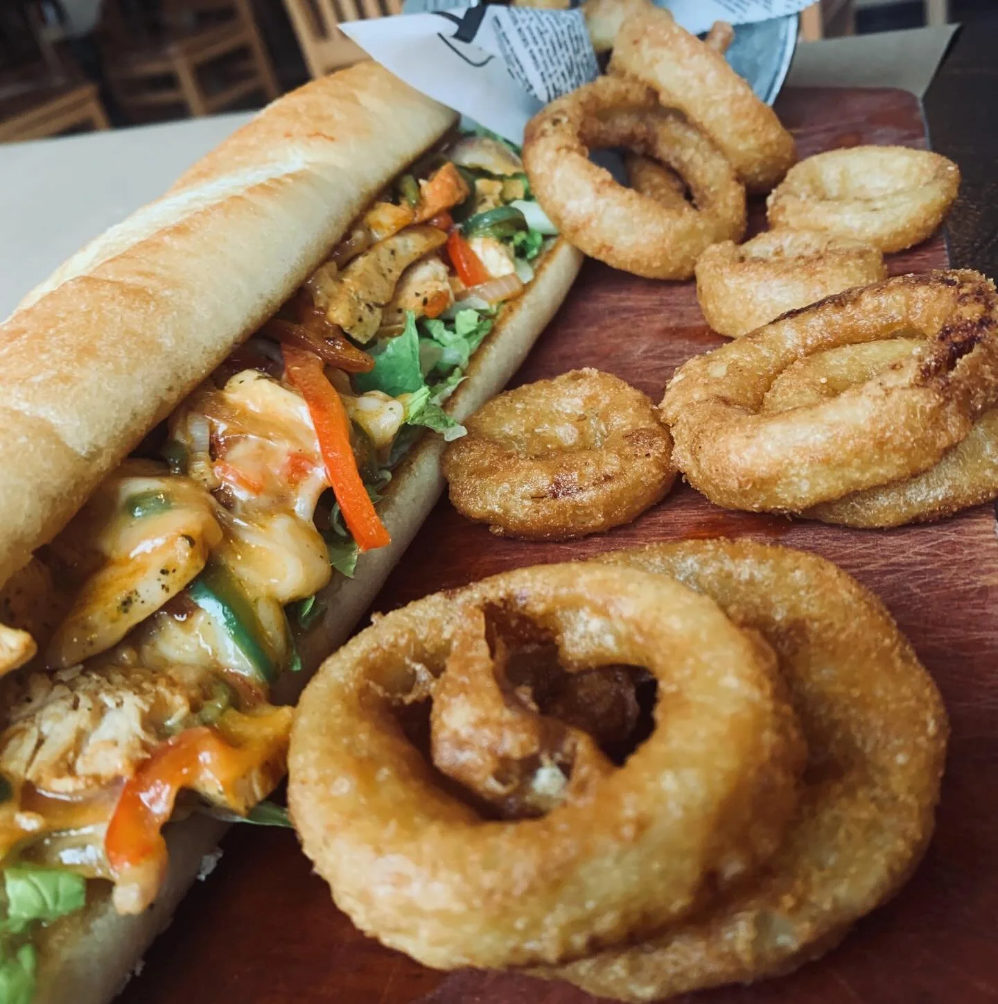 Snowmageddon weeks call for delicious, warm comfort food, friends and well earned cold ones!

Today Feature is a do not miss&hellip; seriously, run.. don&rsquo;t walk.. run in and grab this one!

Cajun Chicken Submarine
w/ grilled chicken breast, sau