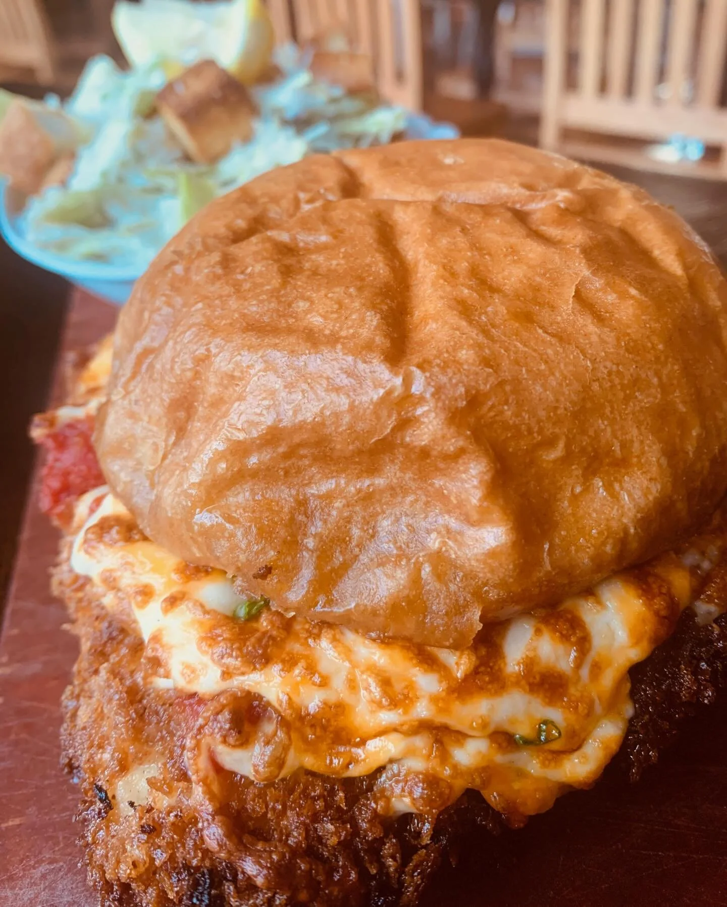 By your request&hellip; today&rsquo;s feature,

Chicken Parm Sammy
All made in house and teamed up with a Caesar salad!

While it lasts, come eat!