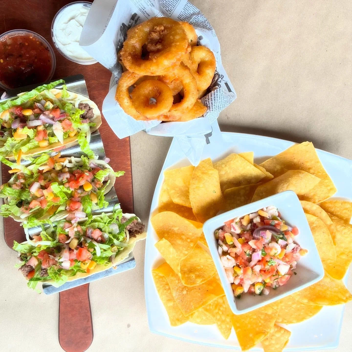 Cha Cha into Cinco de Mayo with today&rsquo;s delicious 
Mexican inspired features&hellip;

Classic Beef Tacos
Scrambled ground beef, lettuce, tomato, mixed cheese, pico de gallo, salsa &amp; sour cream!
OR
Shrimp Ceviche w/ house fried corn chips
AN