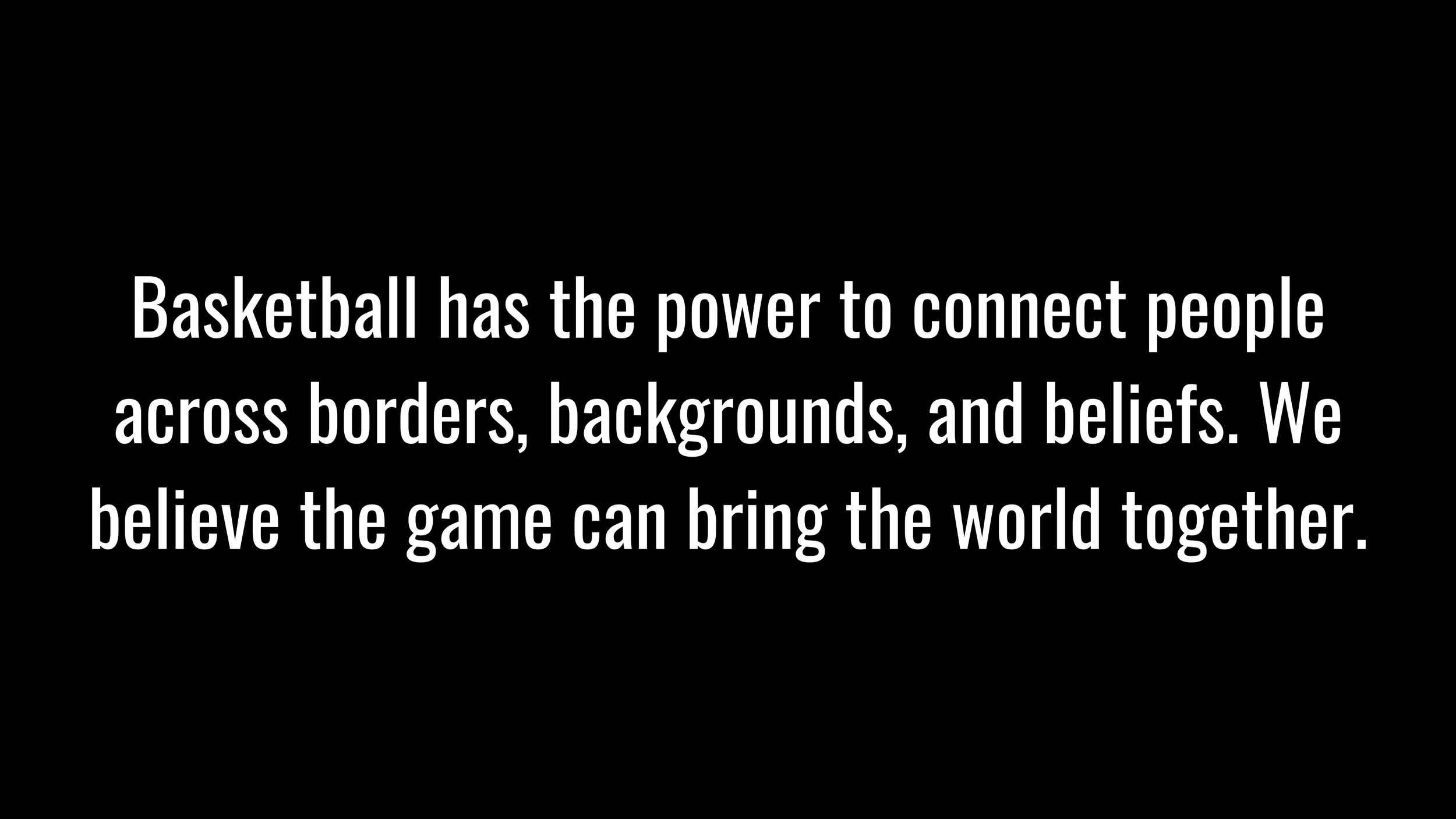 White card with bold black text reading Unity Through Sport that changes to a black background with white text about basketball connecting people across borders and cultures on hover