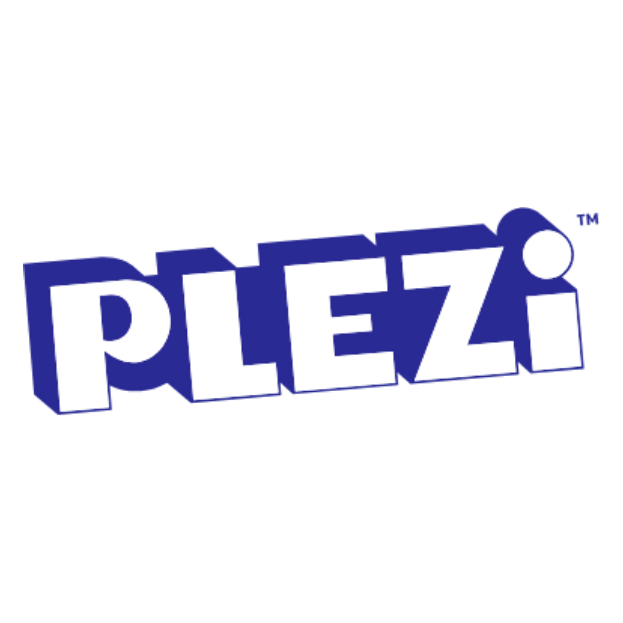 Plezi logo in bold purple and white stylized lettering