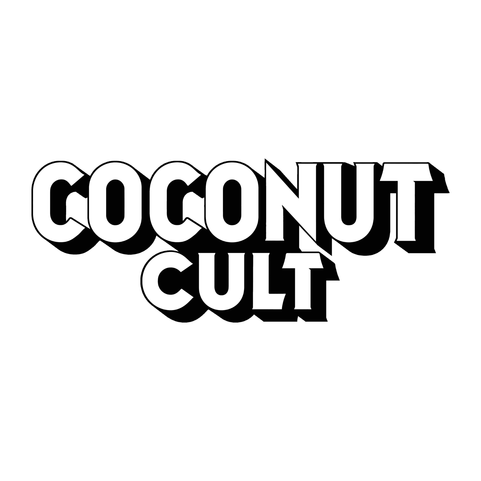 Coconut Cult logo in bold black bubble style lettering