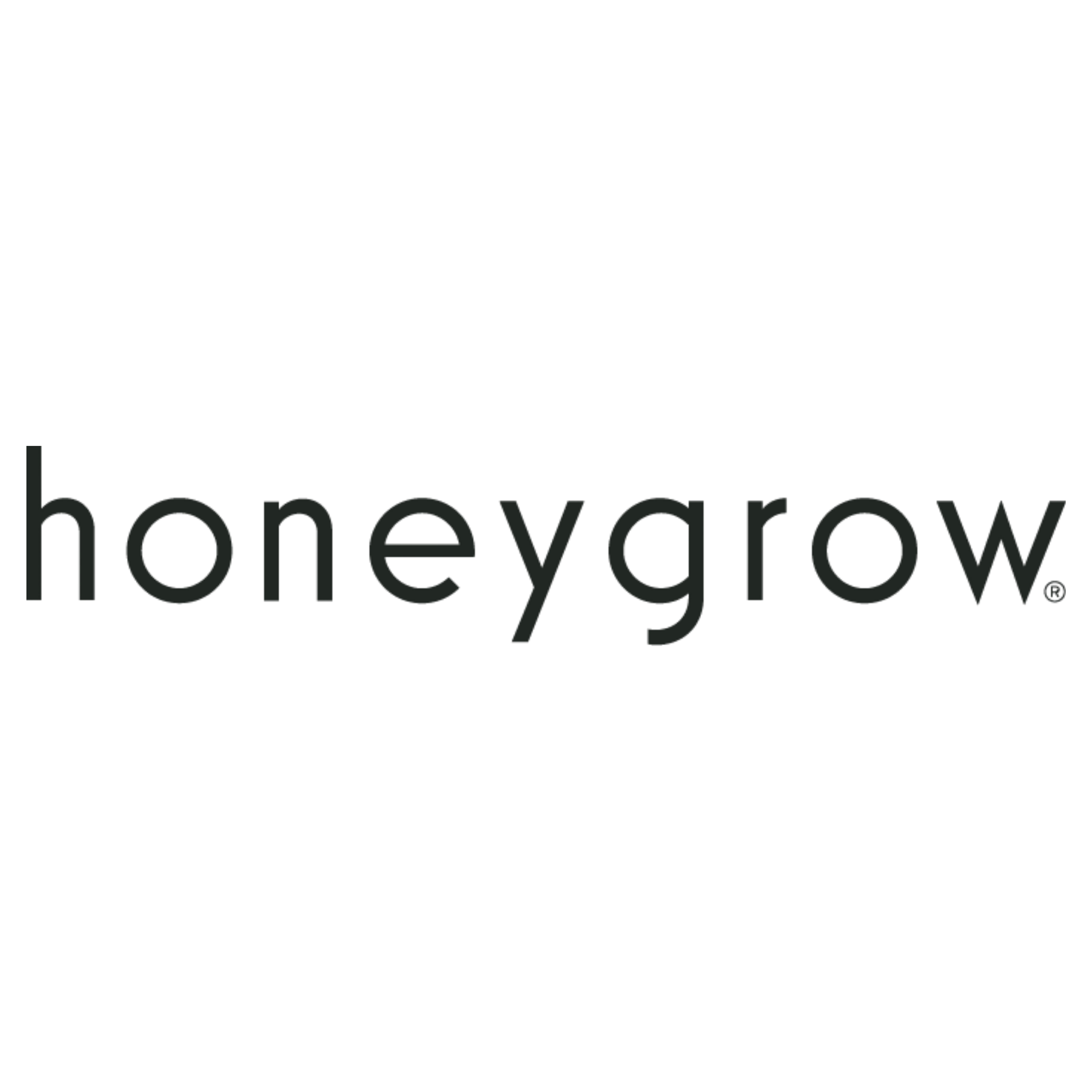 Honeygrow logo in simple lowercase black lettering