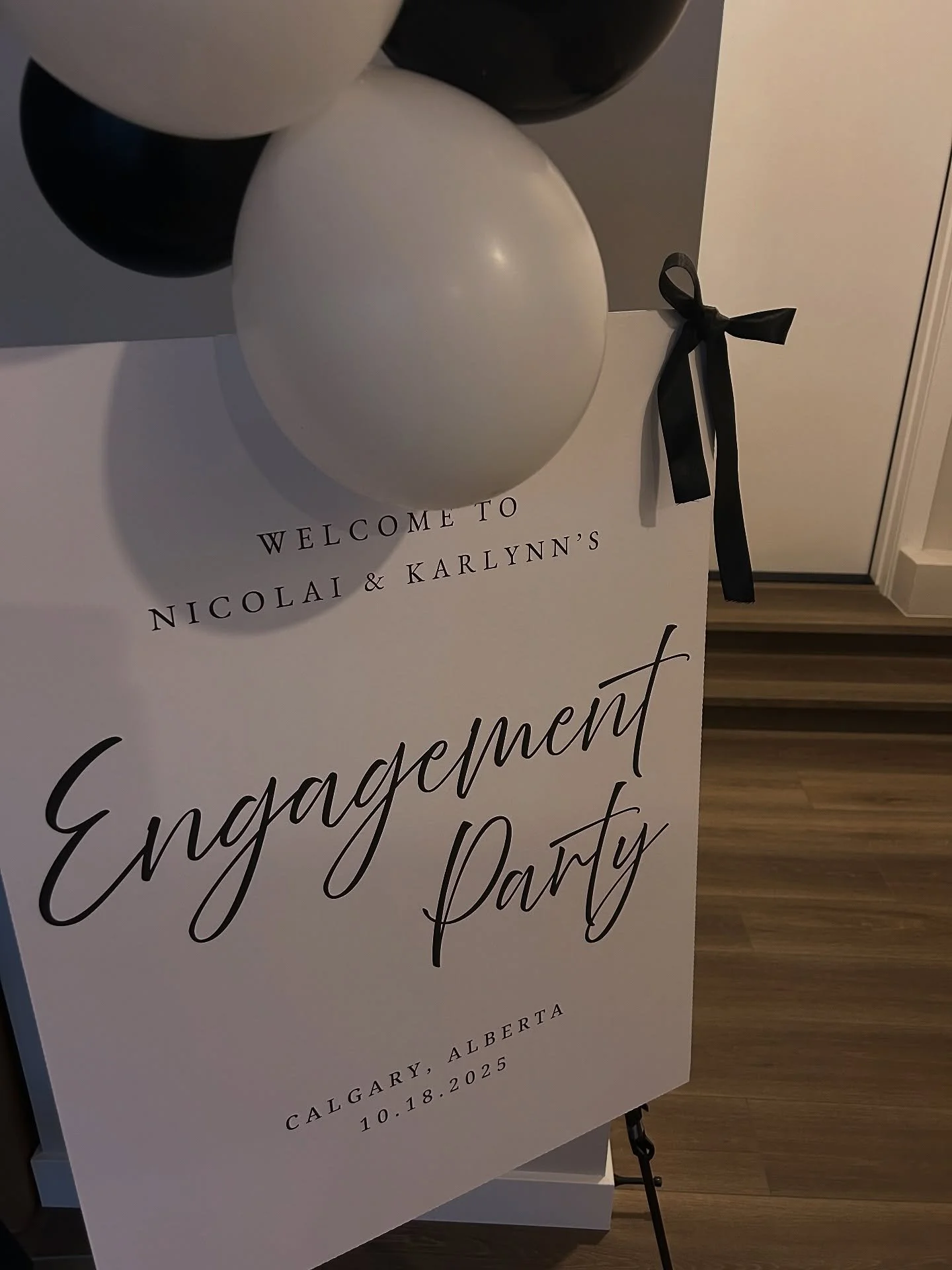 Classic black-and-white elegance with a few unique touches to celebrate the beautiful couple, Karlynn and Nicolai. So grateful to have been part of your engagement celebration! 🤍✨