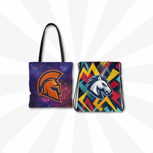 tote and drawstring bag sublimated product