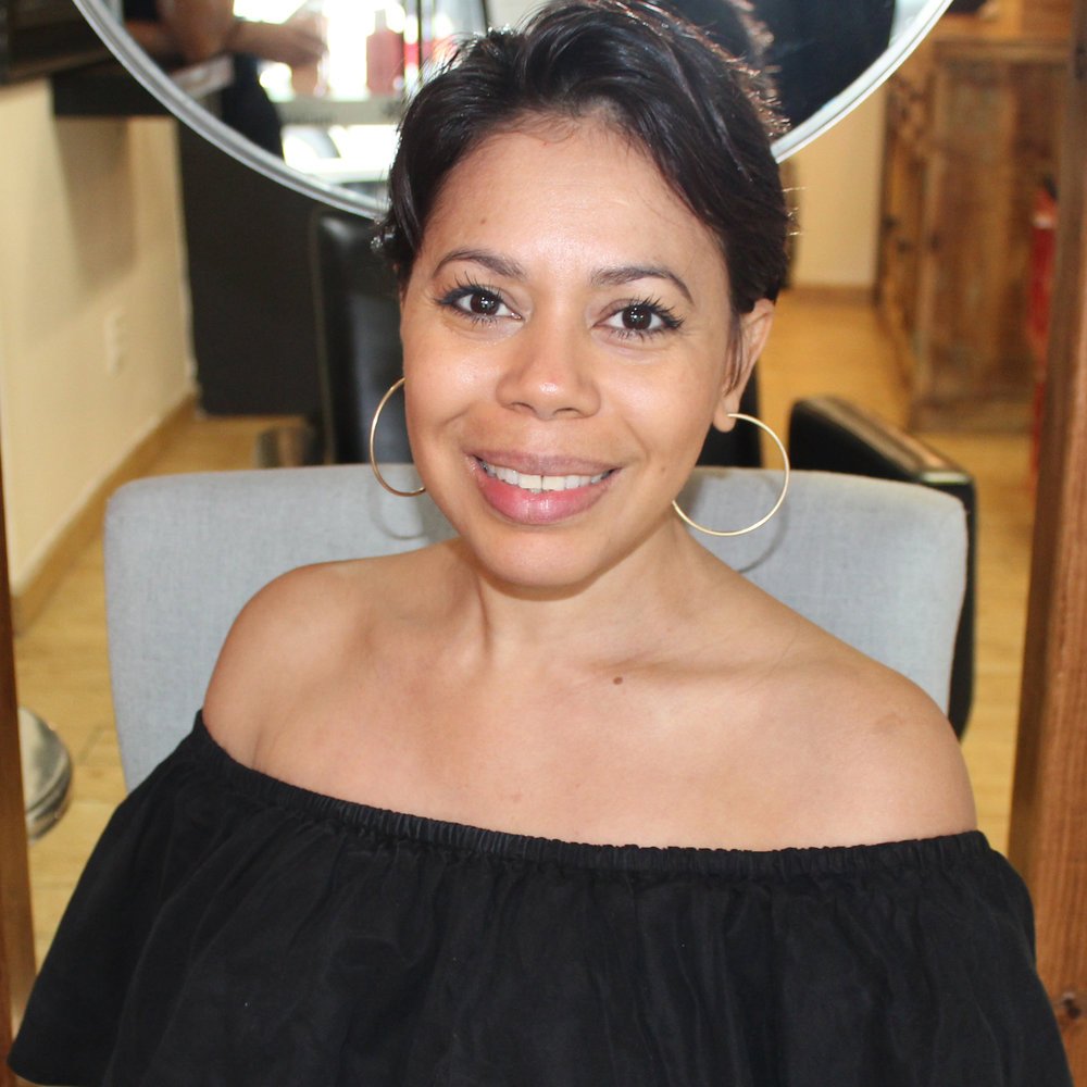 Grace Gutierrez, founder and master stylist of KAM Hair Ritual, with over 20 years of professional experience in hair care and color services in Katy, Texas.