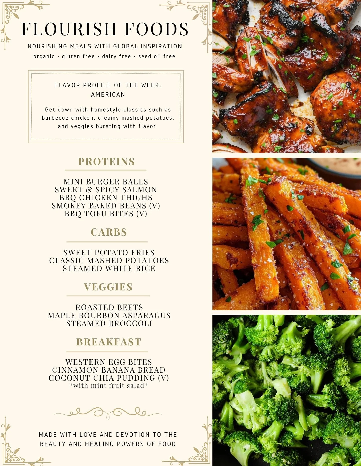 A classic American menu coming up next week! Def some gems on here, I love each dish, especially the salmon (insanely good) and burger balls. Dm me to get in on meal prep! Orders due by Friday for delivery on Monday July 28th 💞

#personalchef #priva
