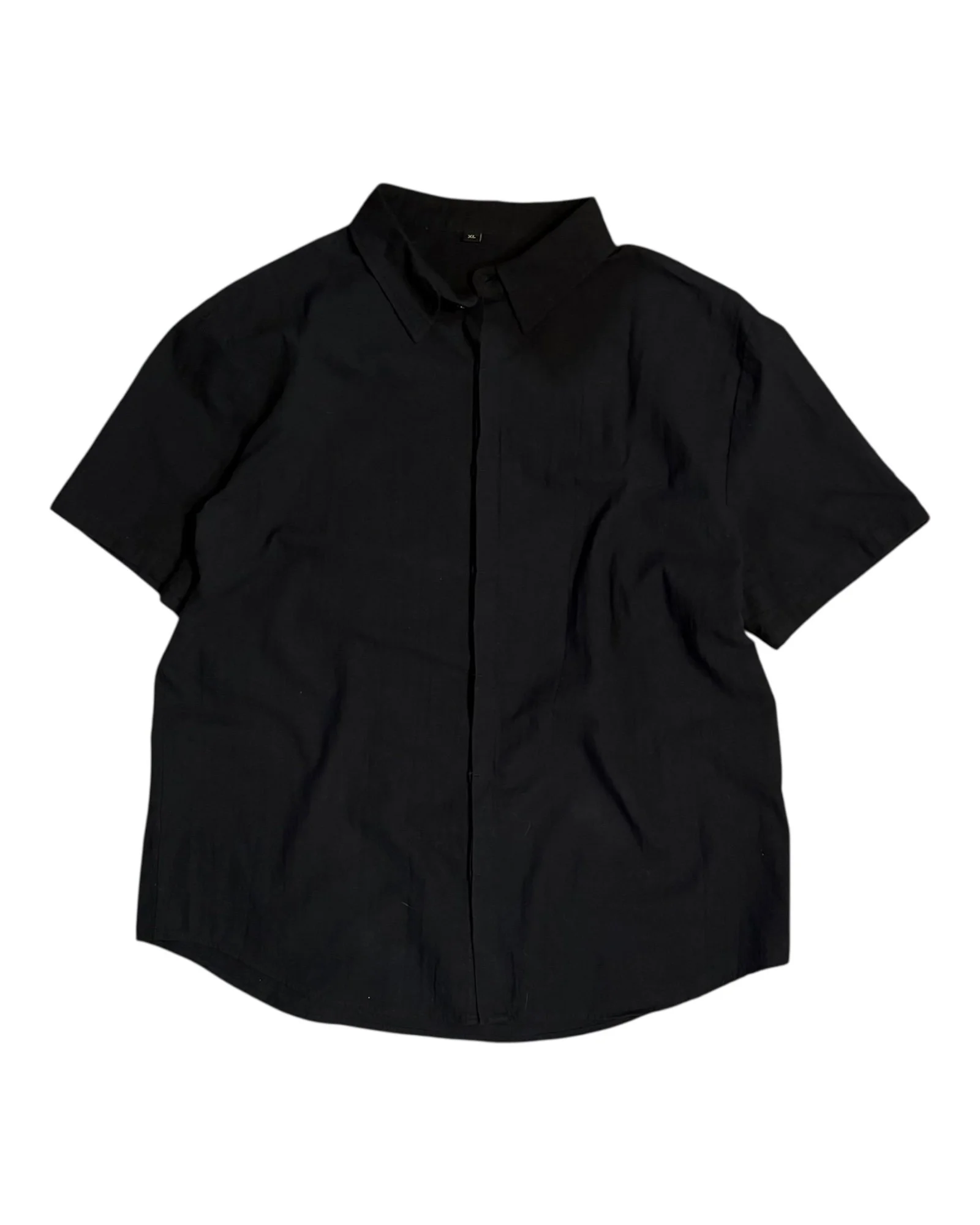 Black Short Sleeve Button Up - XL