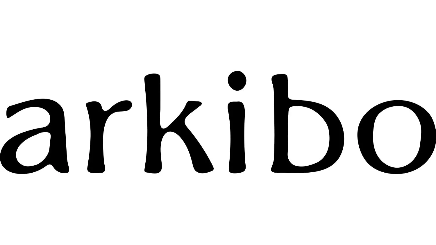 The word "arkibo" in black stylized font on a white background.