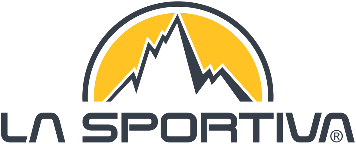 Logo de La Sportiva avec montagne stylisée en jaune et noir