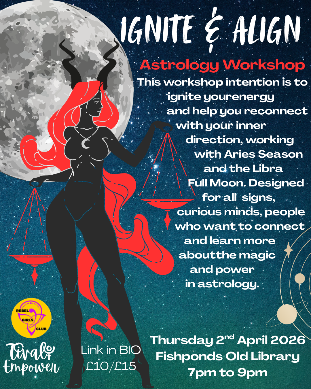 Ignite &amp; Align -  Aries season and Full Moon in Libra Workshop