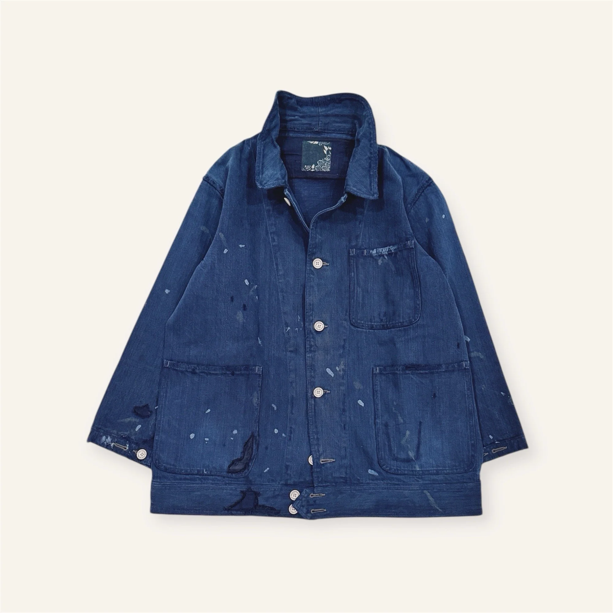 Distressed Coverall in Cotton