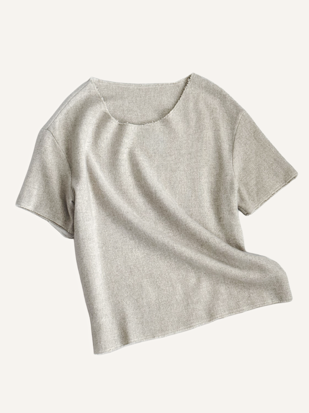 Raw Edge Short Sleeve Sweater