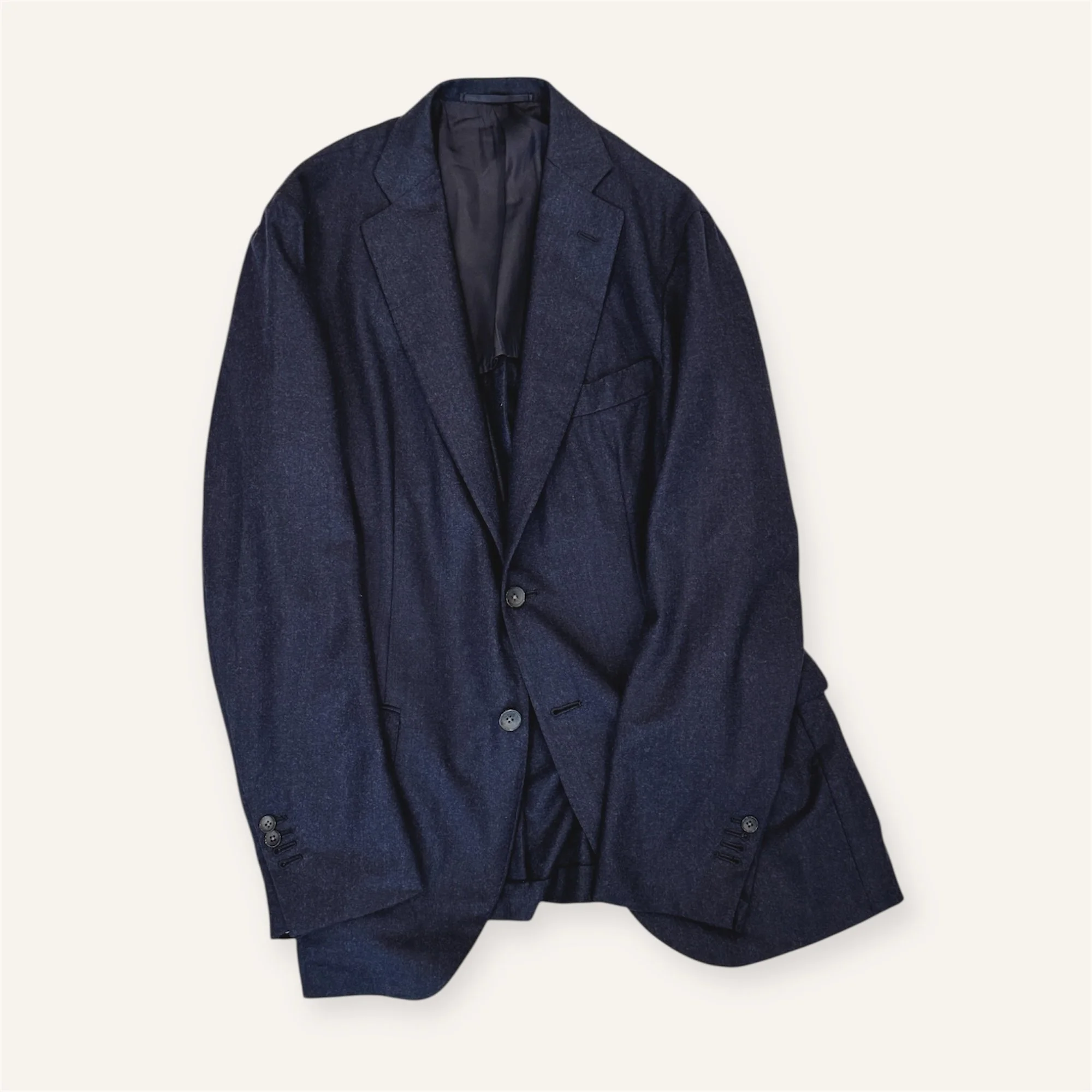 Single Breasted Jacket in Wool Flannel